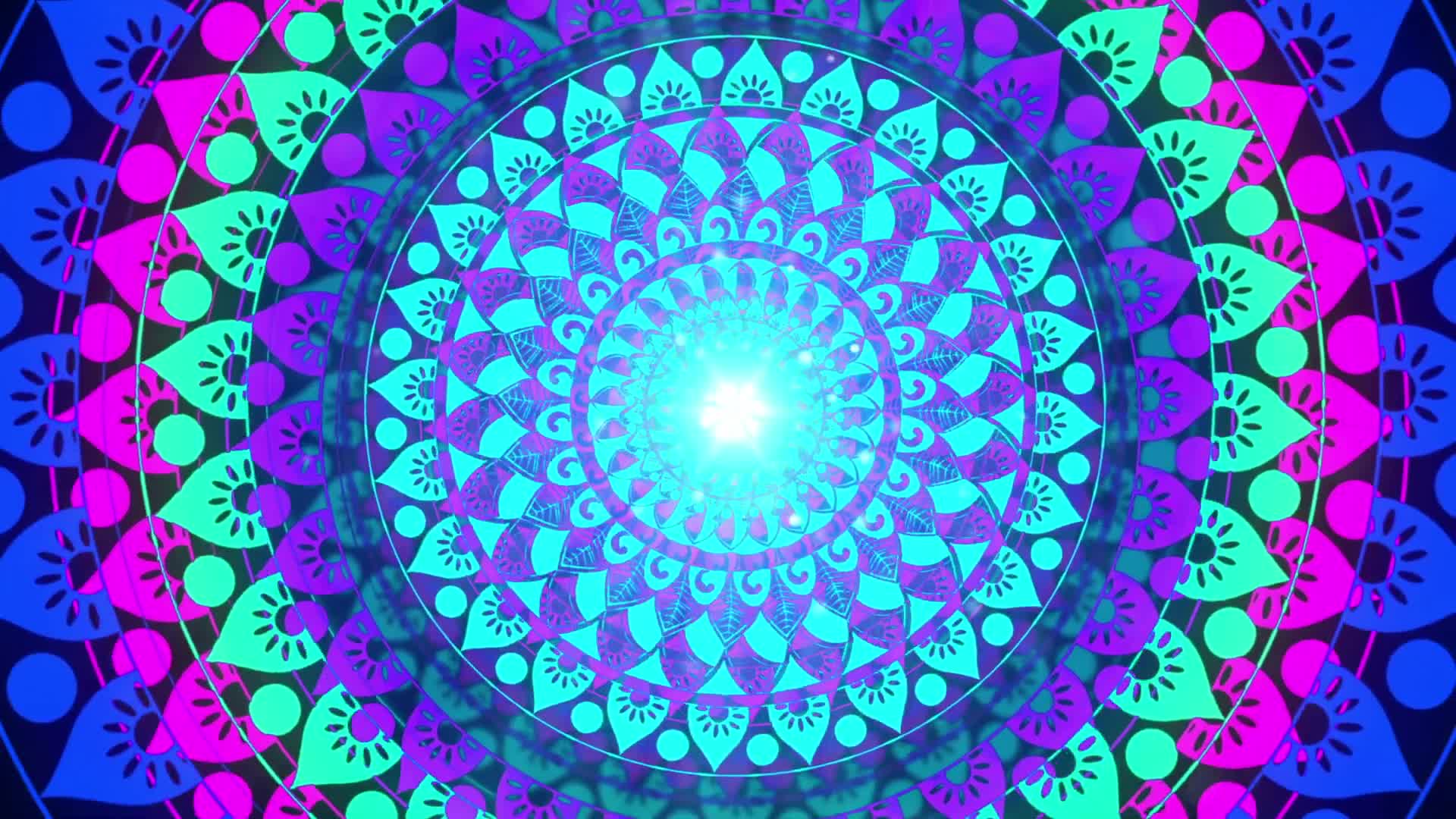 Animated Video Background Saber Lighting Frame for Edits Mandala Background for Spiritual videos