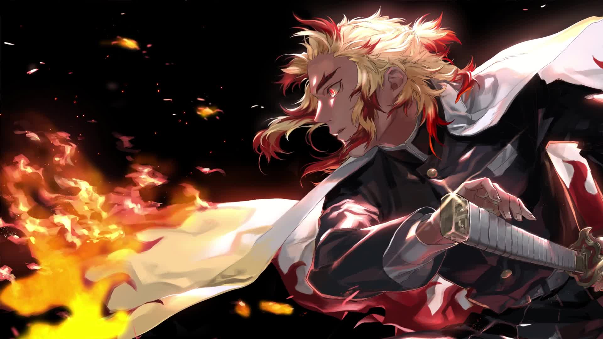 Live Wallpaper HD Kyojuro Rengoku Demon Slayer