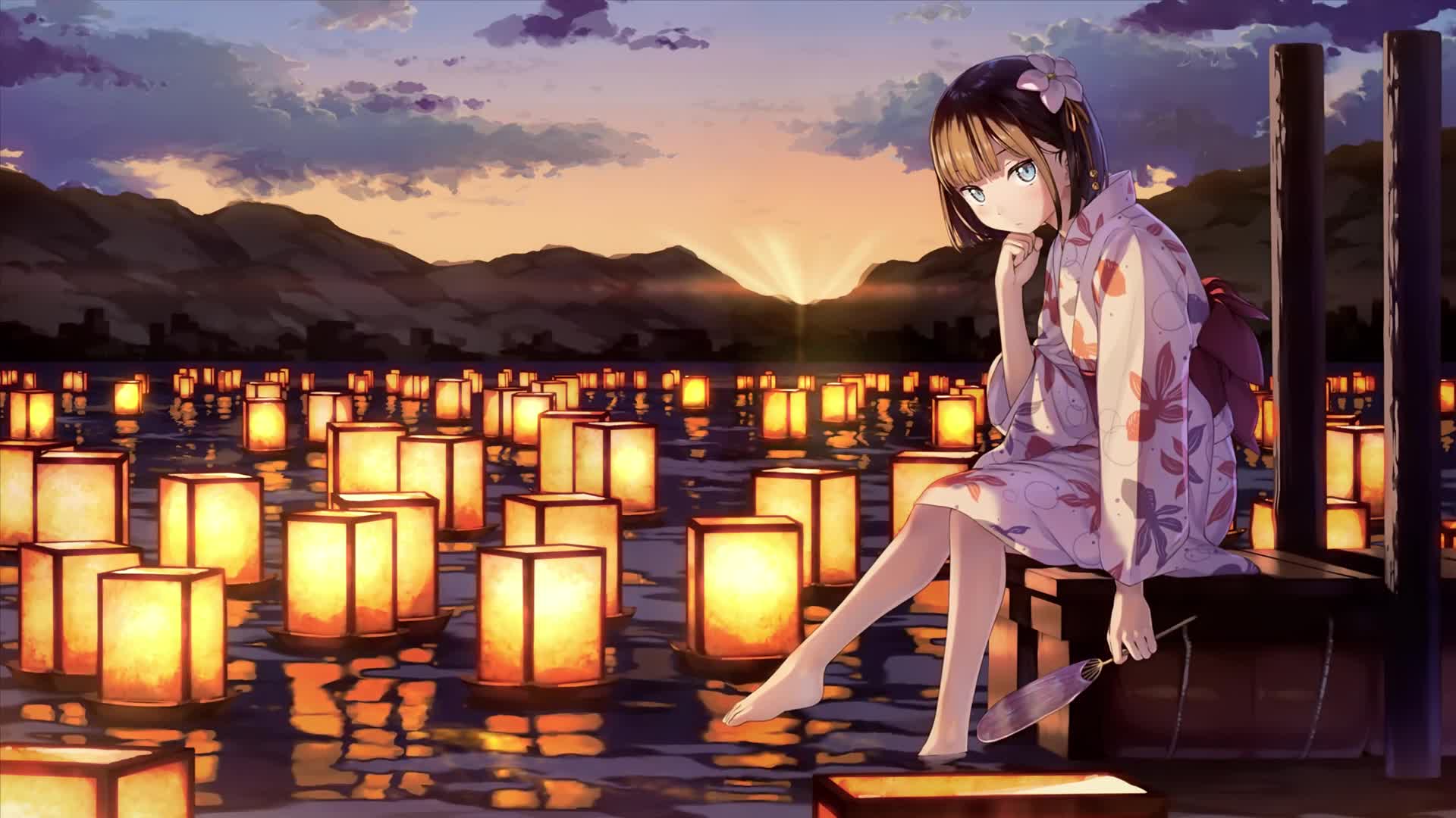 Live Wallpaper HD Anime Lantern Landscape