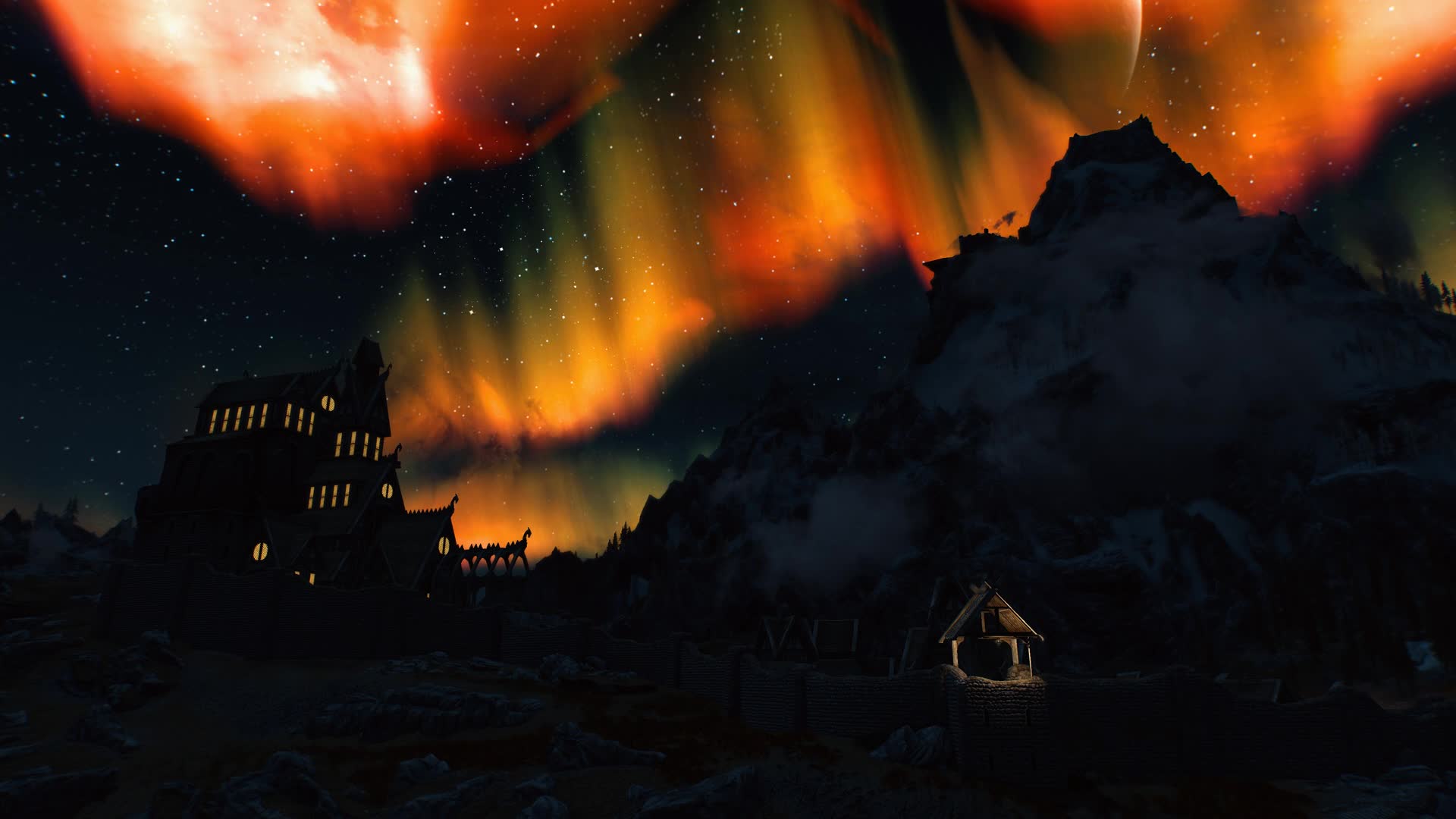 Glittering Night Skies Skyrim SE Live Wallpaper HD