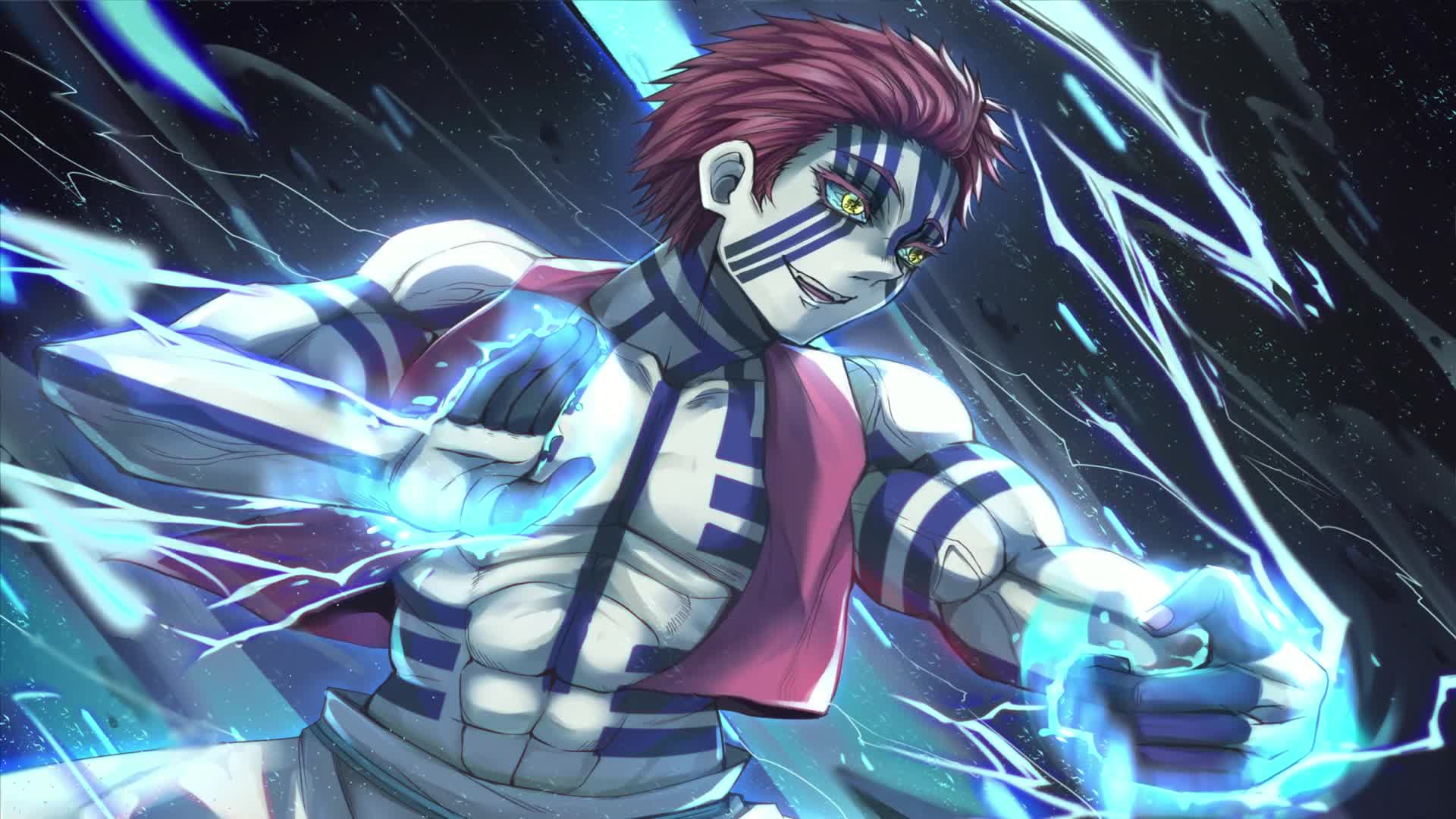 Live Wallpaper HD Akaza Demon Slayer