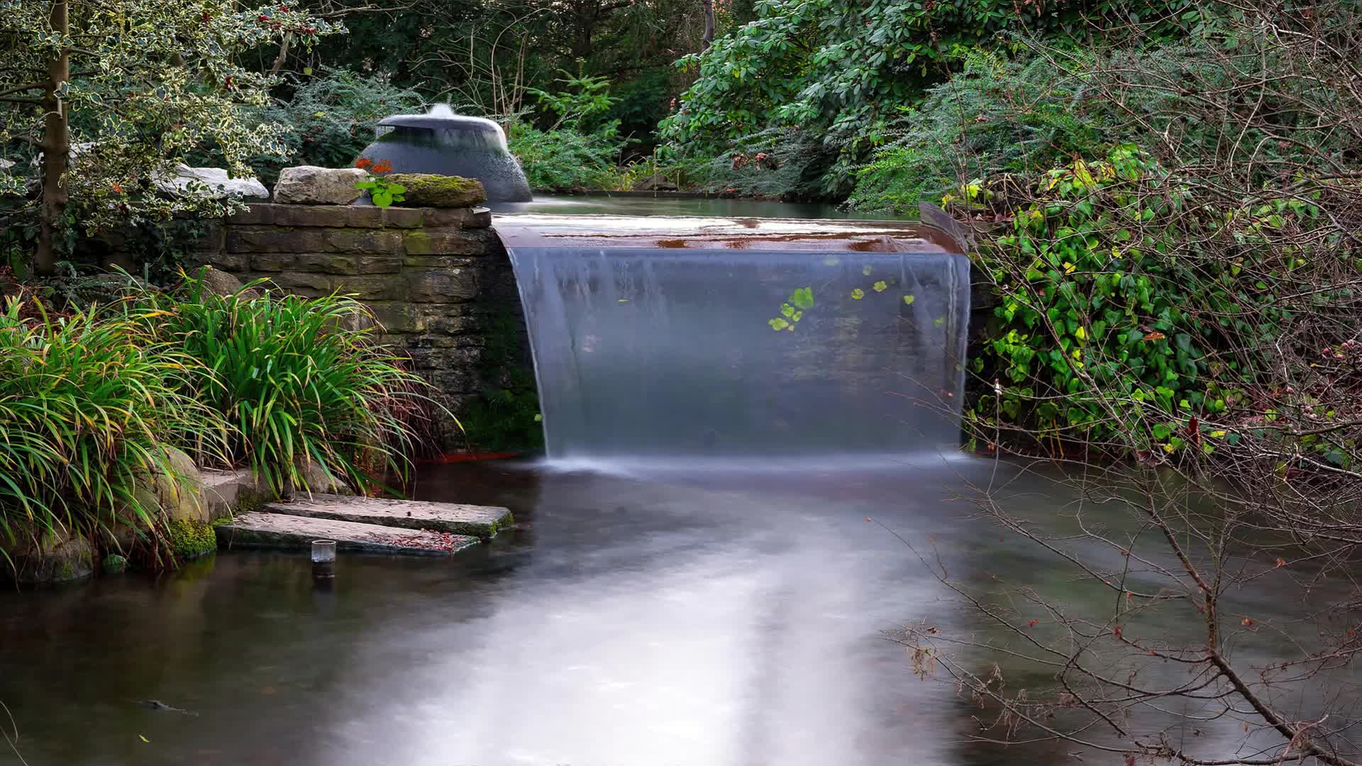 Live Wallpaper HD Relaxing Waterfall Garden