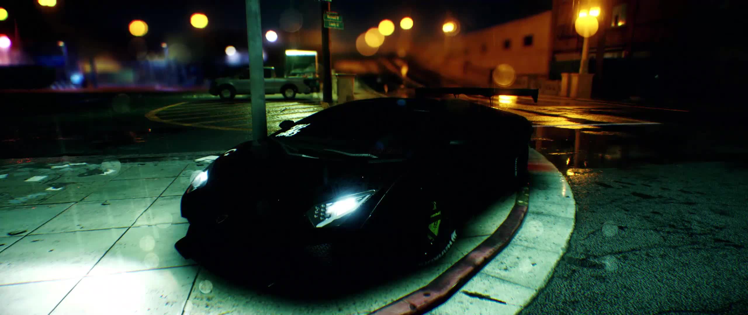 PC Black Lambo Rain Live Wallpaper