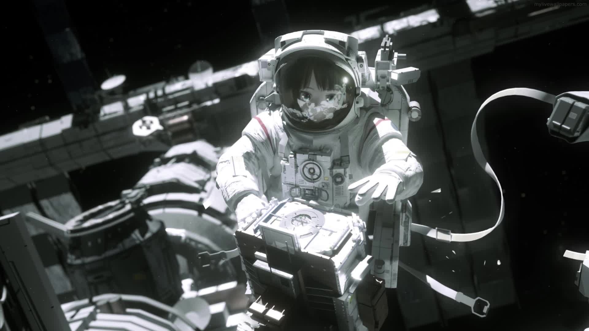 PC Astronaut Girl Live Wallpaper