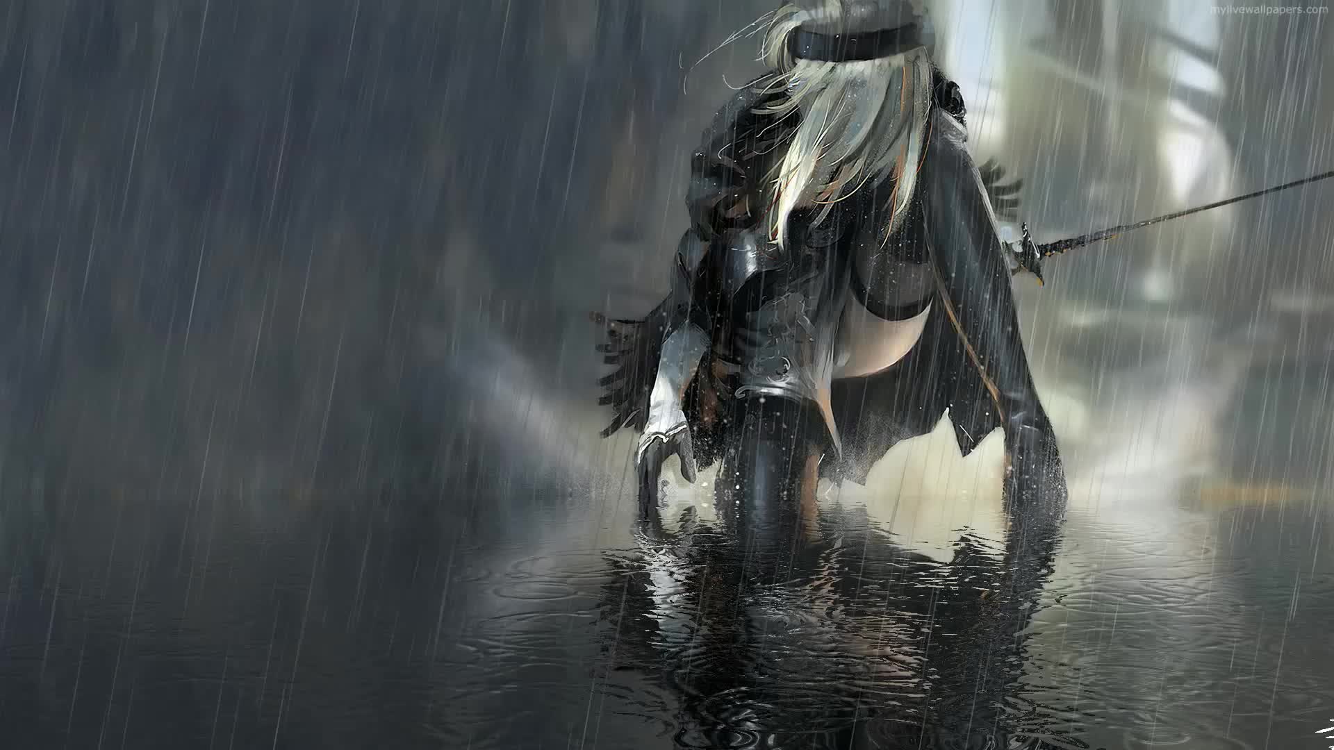 PC Nier Automata Rain Live Wallpaper