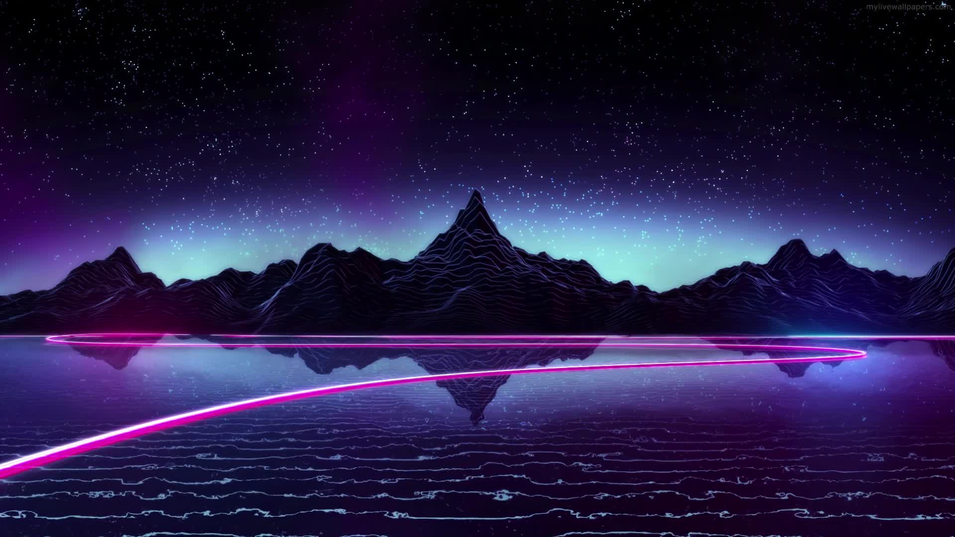 PC Retro Lake Live Wallpaper