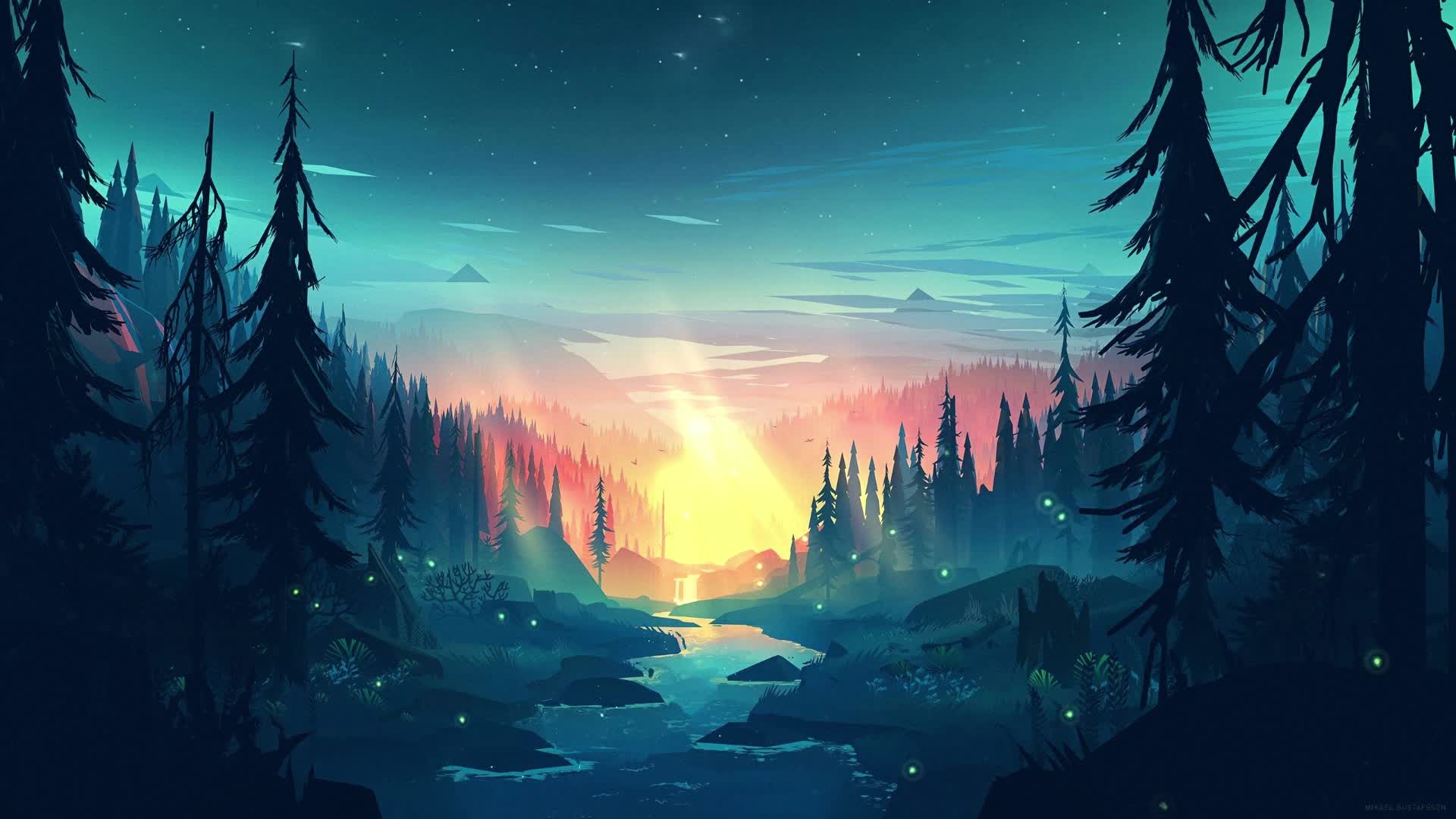 PC Sunset River FIX Live Wallpaper