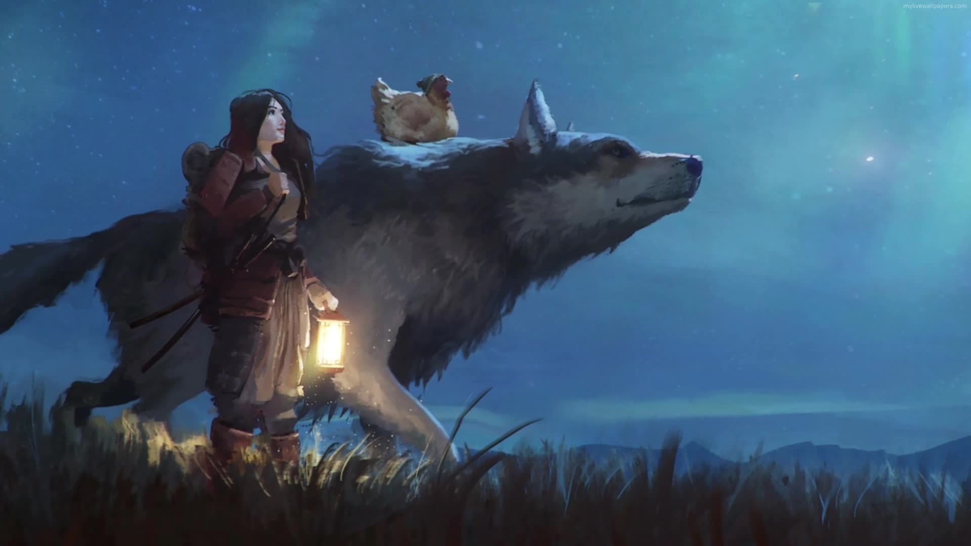 PC Wolf Girl Live Wallpaper Free