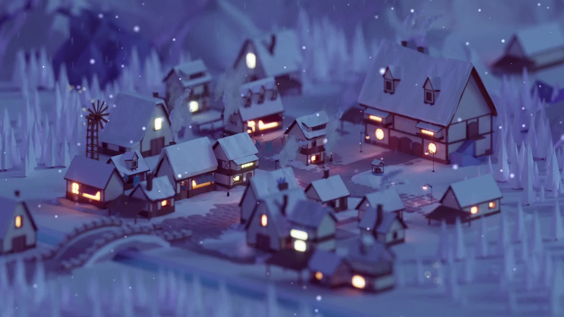 PC Winter Village Live Wallpaper Free