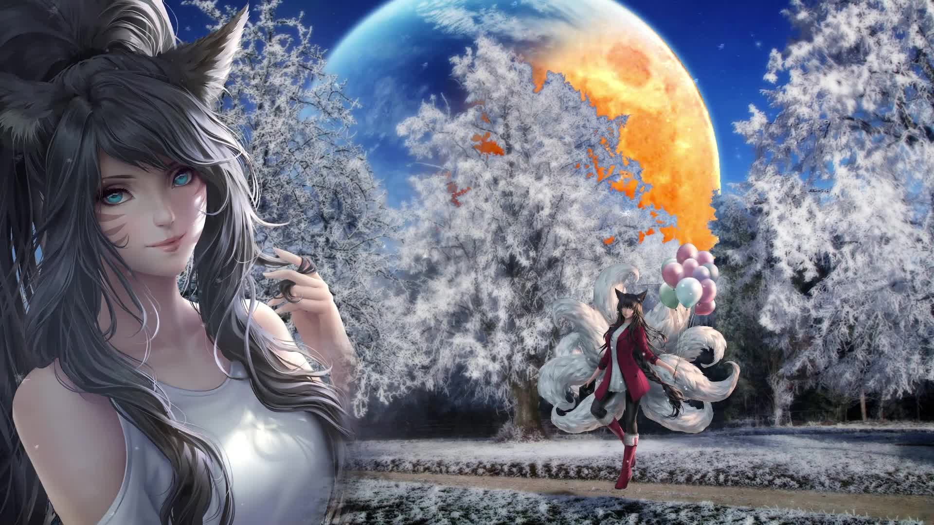 PC Winter Ahri LOL Live Wallpaper Free