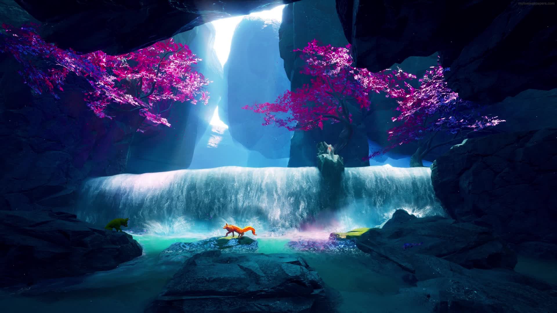 PC Waterfall Fox Live Wallpaper Free