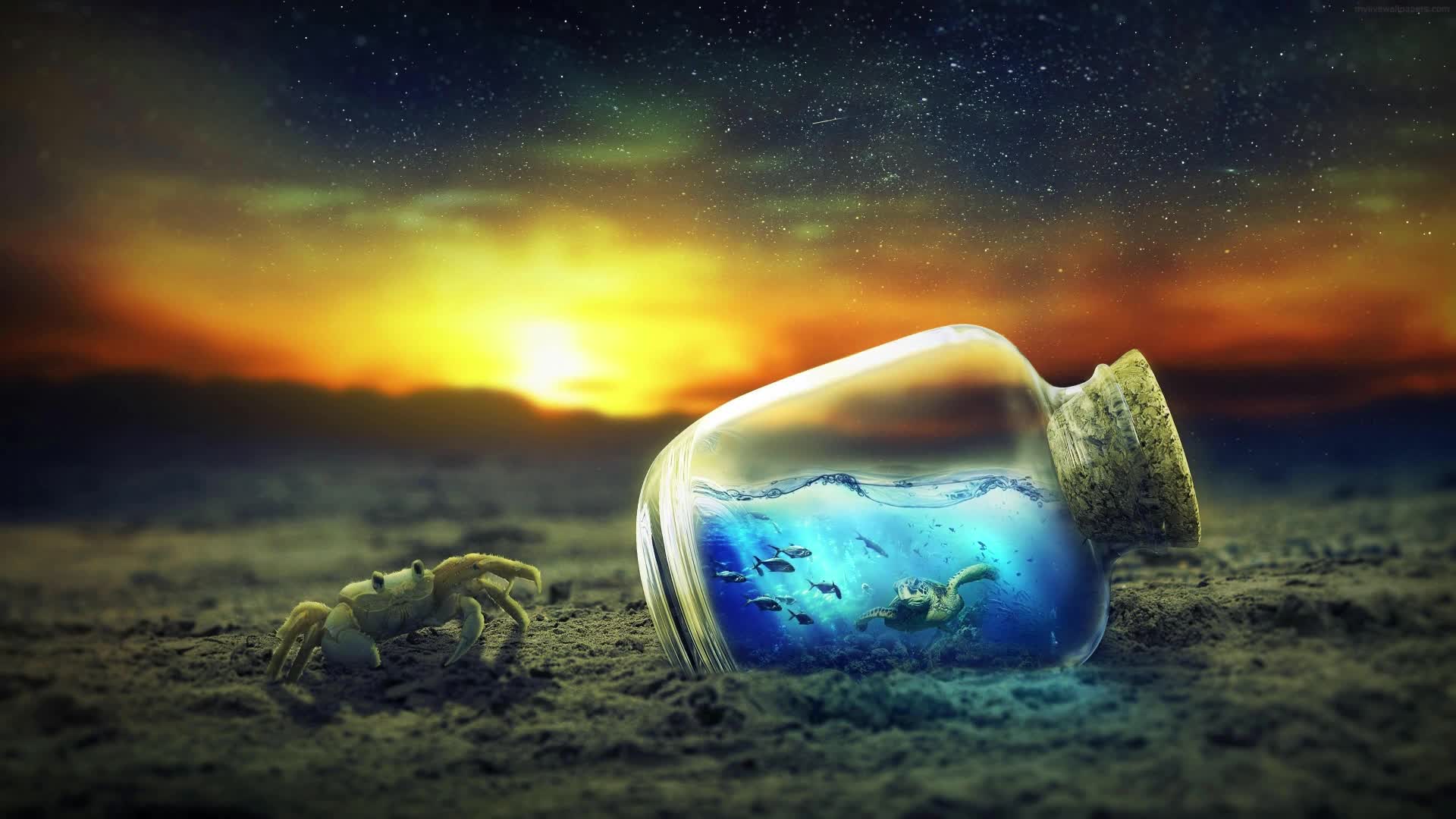 PC Ocean In a Bottle Live Wallpaper Free
