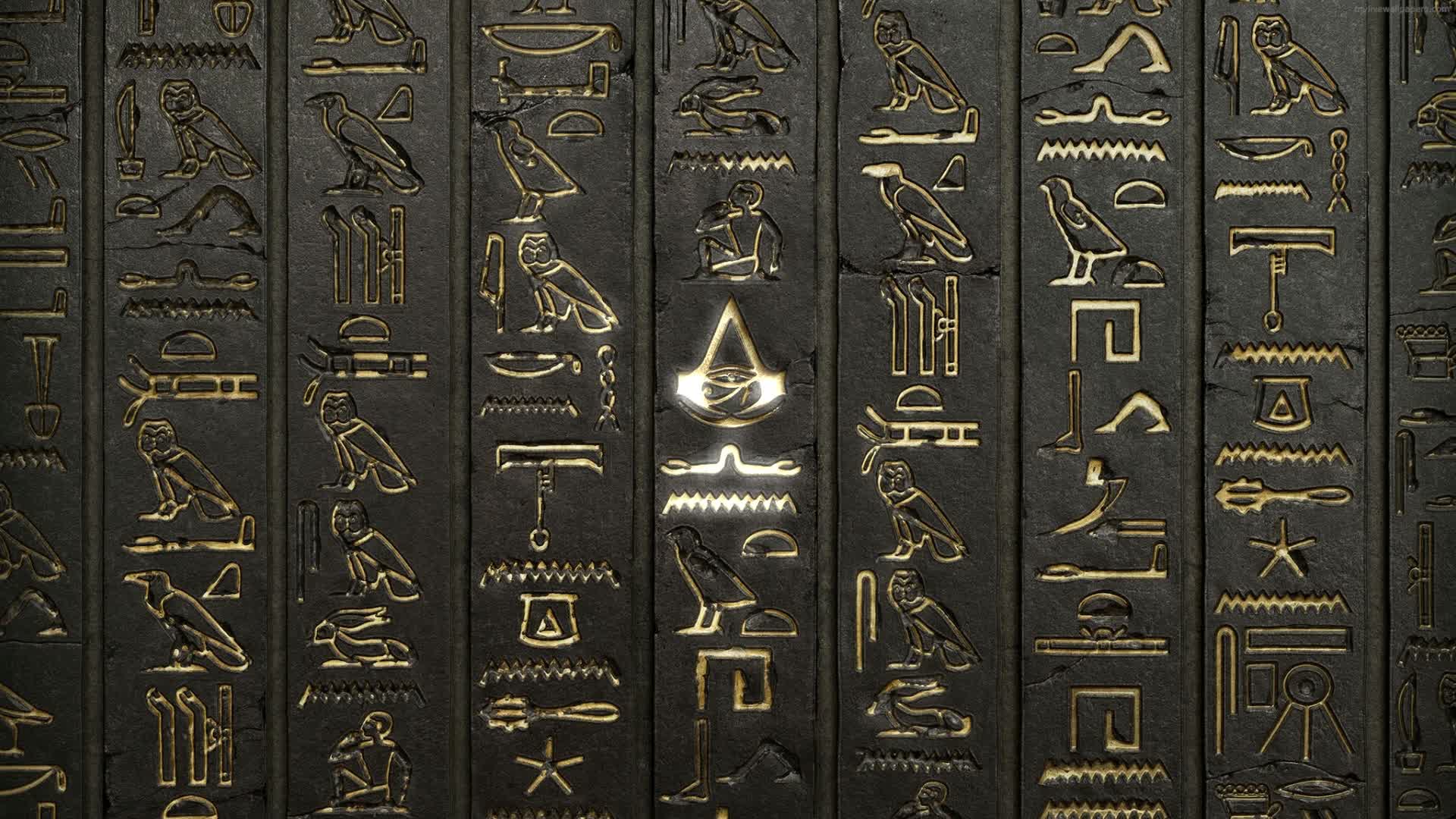 PC Assassins Creed Origins Hieroglyphs Live Wallpaper Free