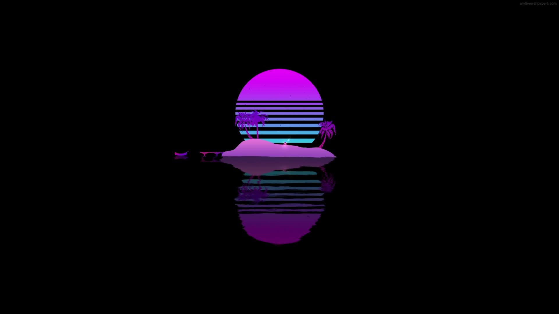 PC Minimalistic Retro Island Live Wallpaper Free