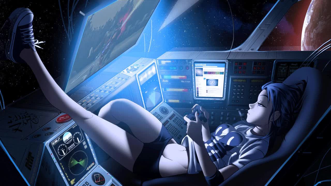 PC Space Gamer Girl Live Wallpaper Free