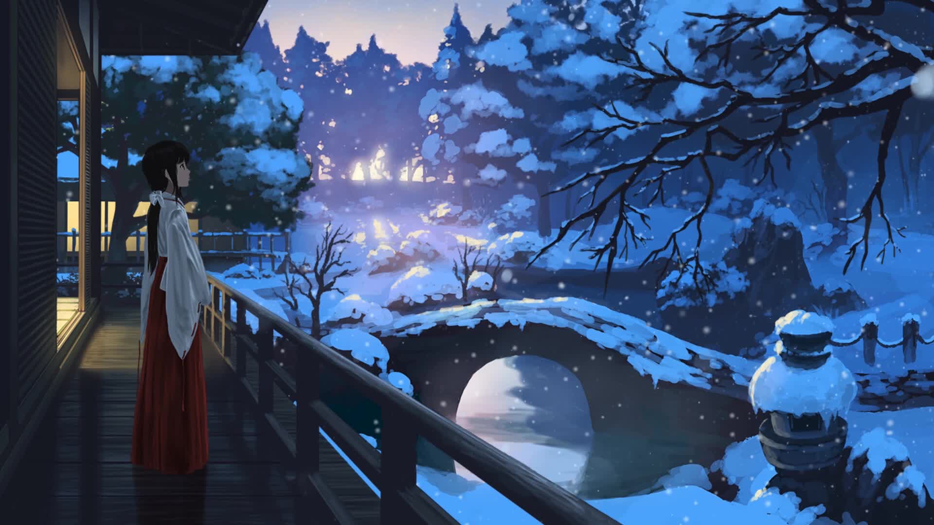 PC Snowing Outside Live Wallpaper Free