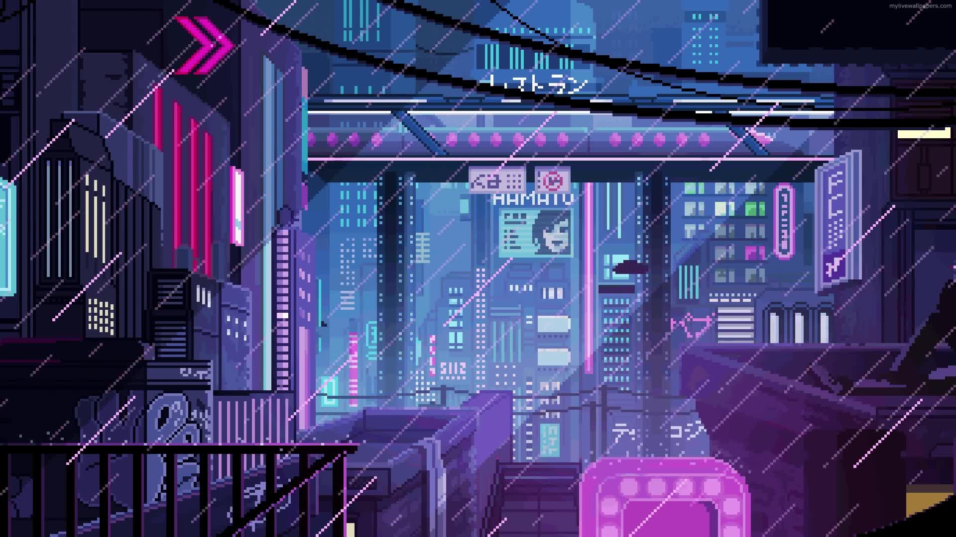 PC Pixel Cyberpunk Metropolis Live Wallpaper Free