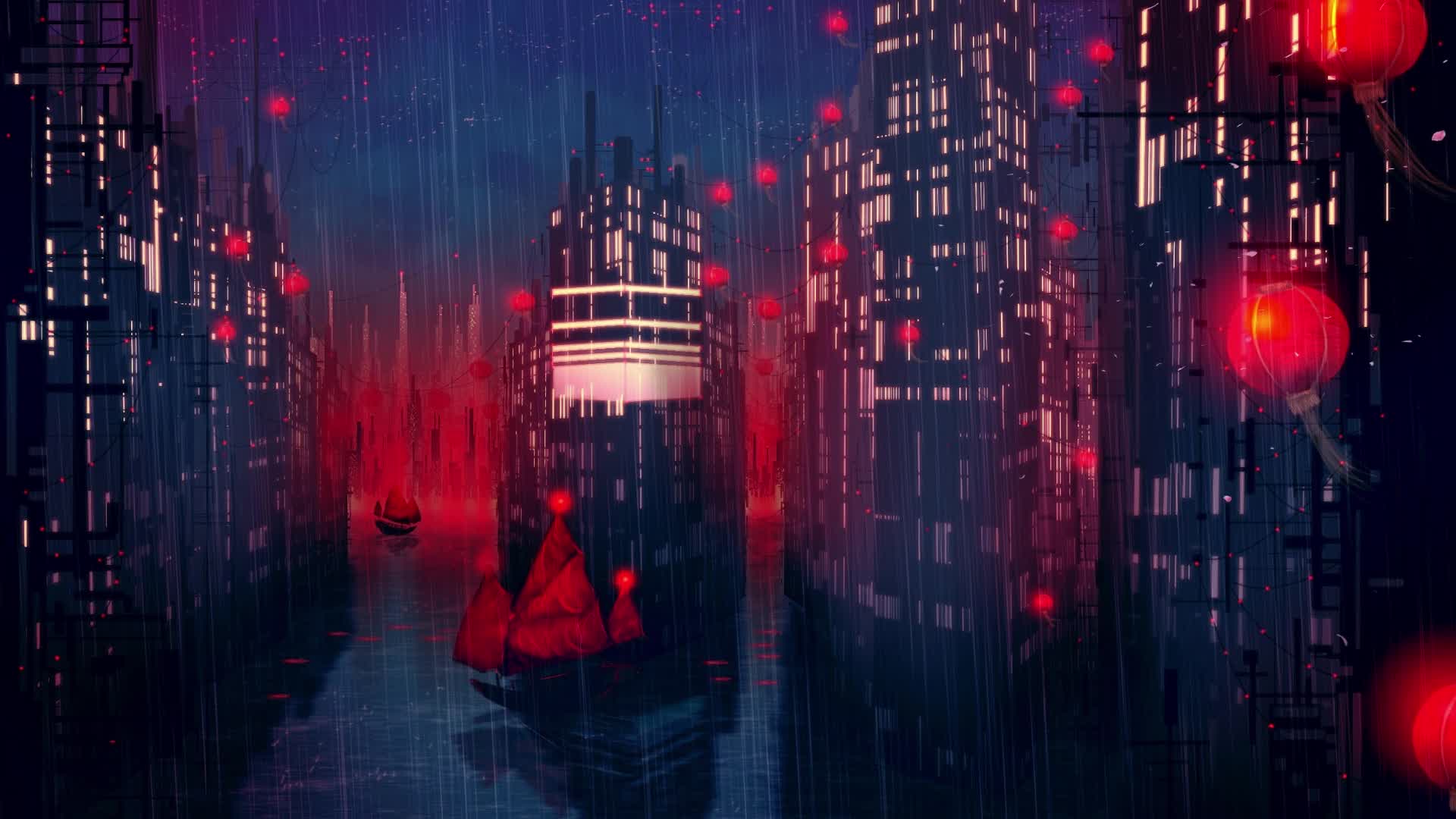 PC Junk Boats City Live Wallpaper Free