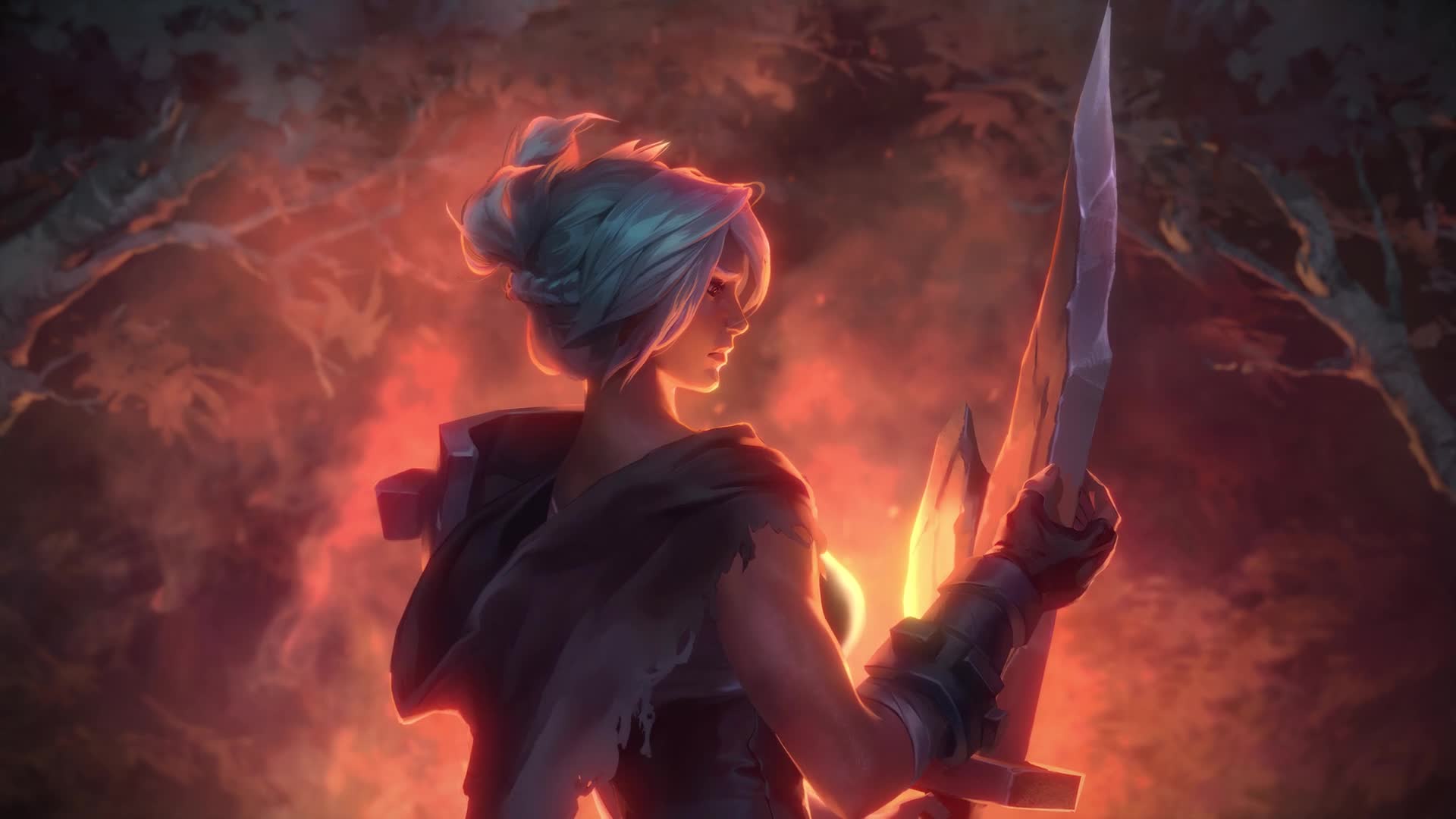 PC Riven The Exile Sword Bonfire Live Wallpaper Free