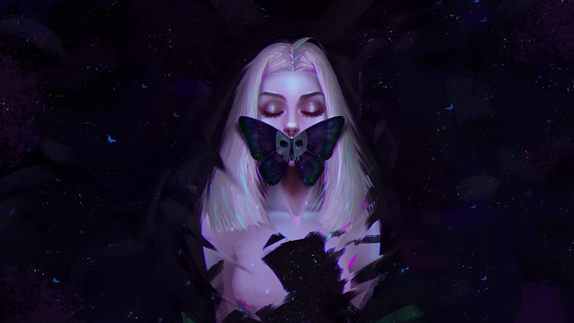 PC Neon Moths Live Wallpaper Free