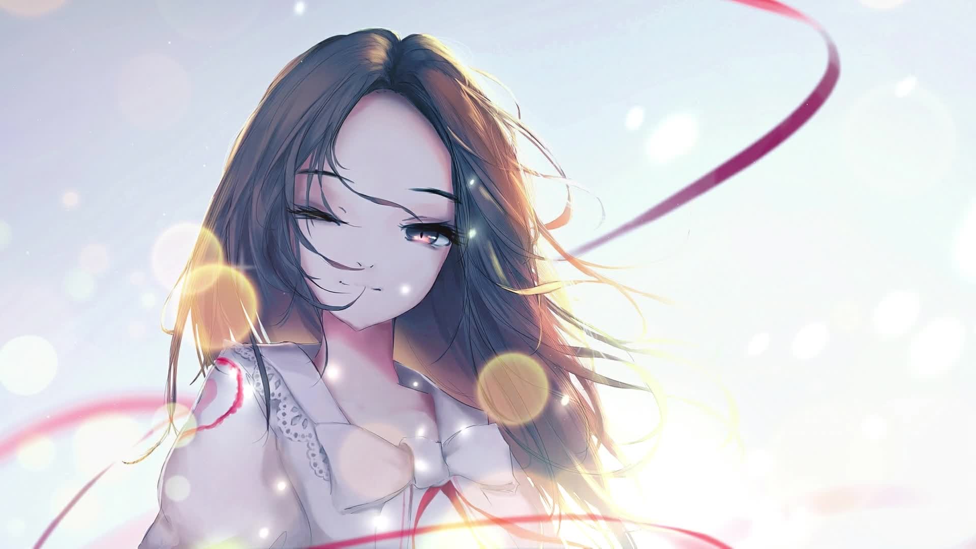 PC Anime Girl Wink Live Wallpaper Free