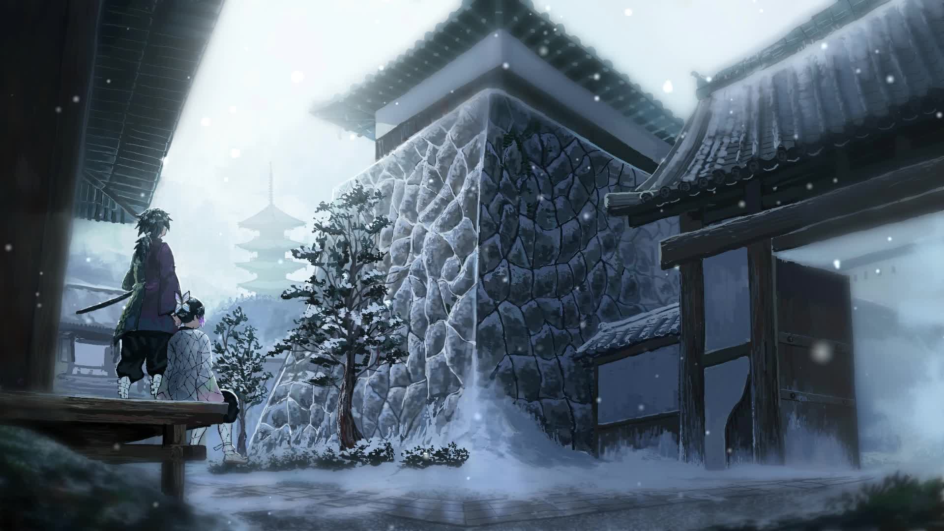 PC Demon Slayer Kimetsu No Yaiba Snowfall Live Wallpaper Free