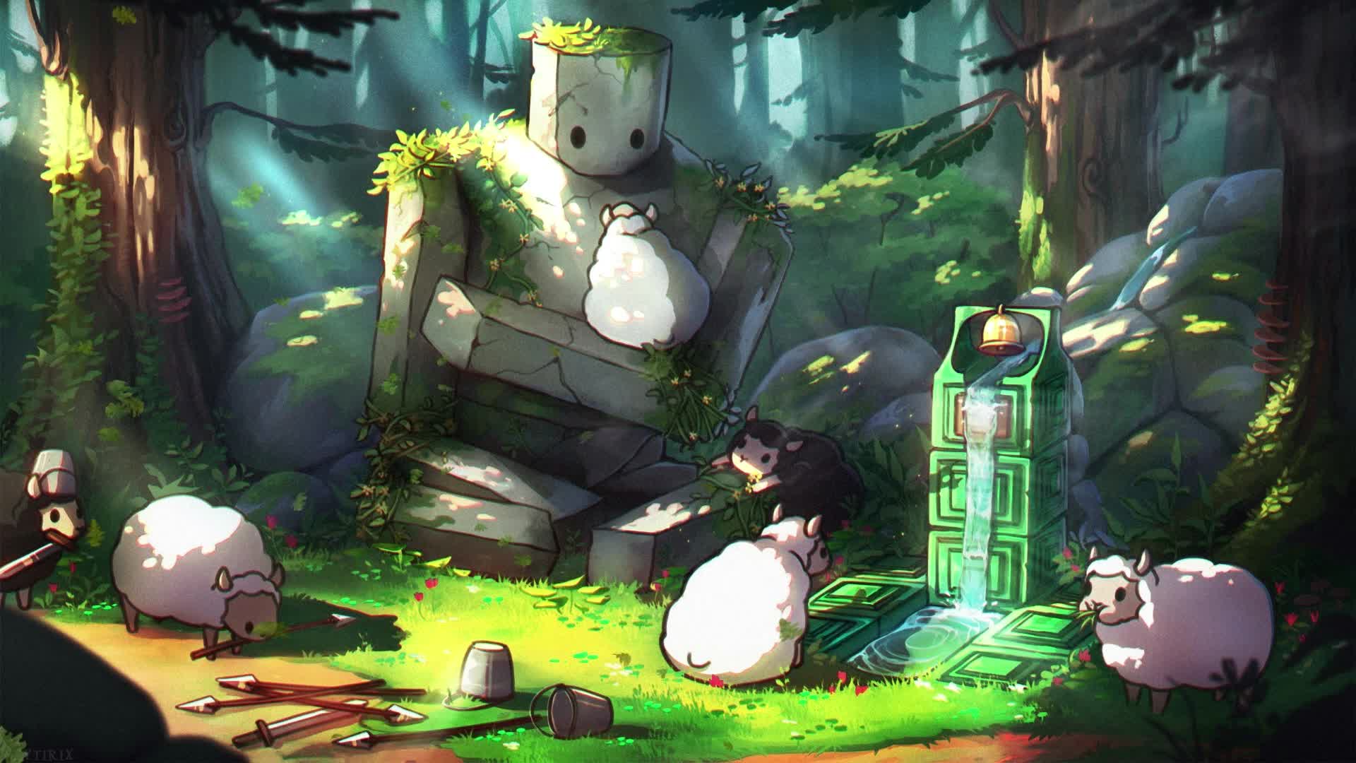 PC Golem with Sheep Live Wallpaper Free live wallpaper