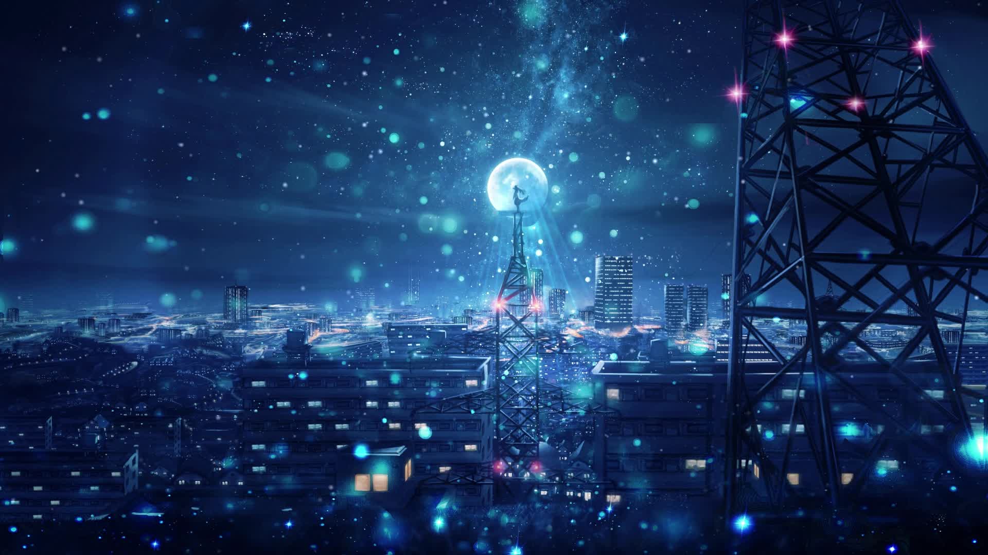 PC  Night Snow City Live Wallpaper Free