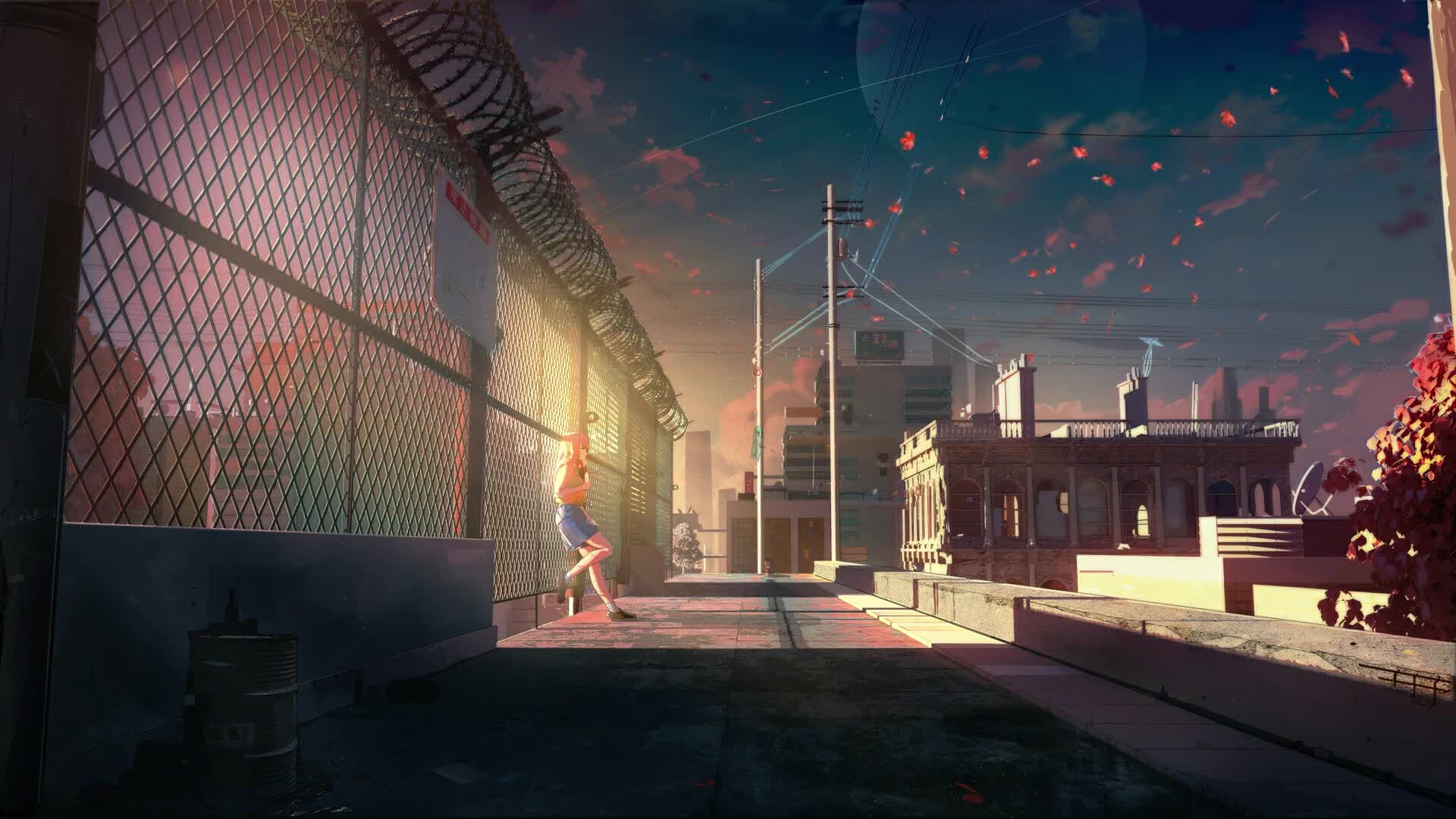 PC After School Sunset Live Wallpaper Free