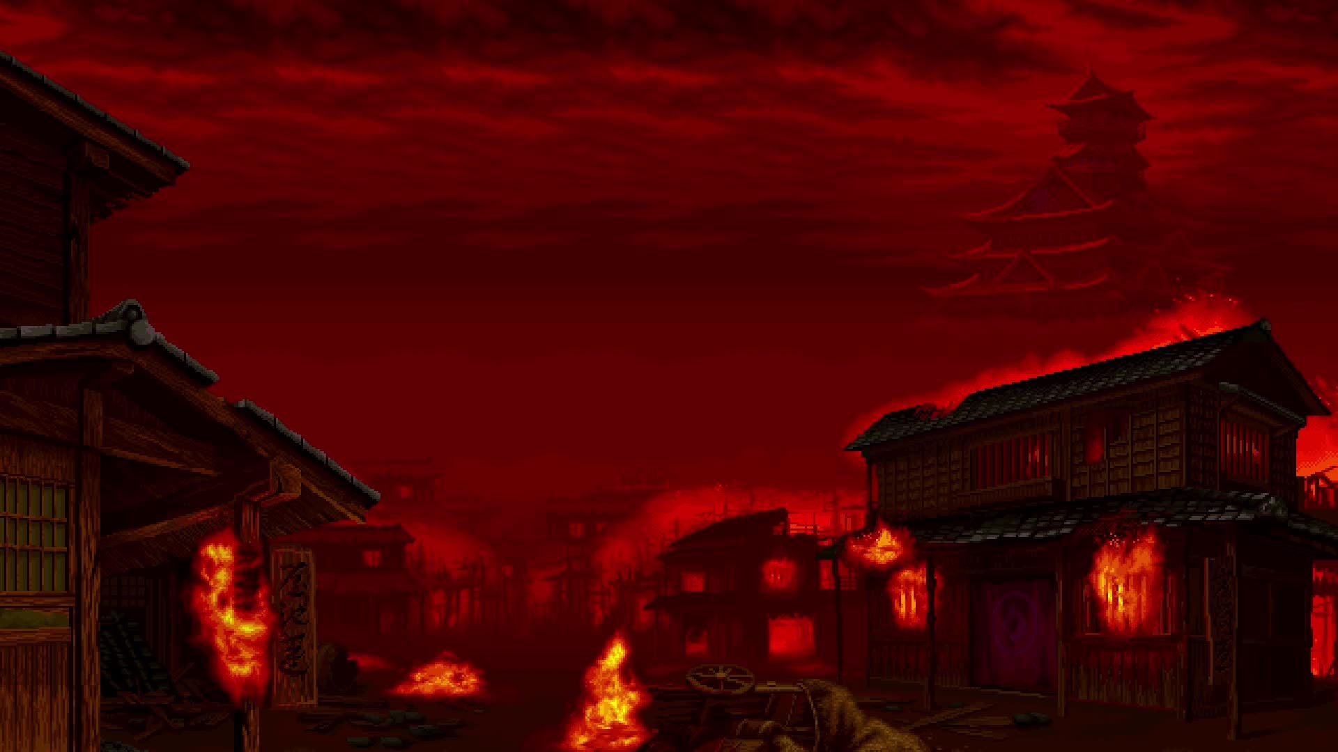 PC 16 Bit Burning City Live Wallpaper Free