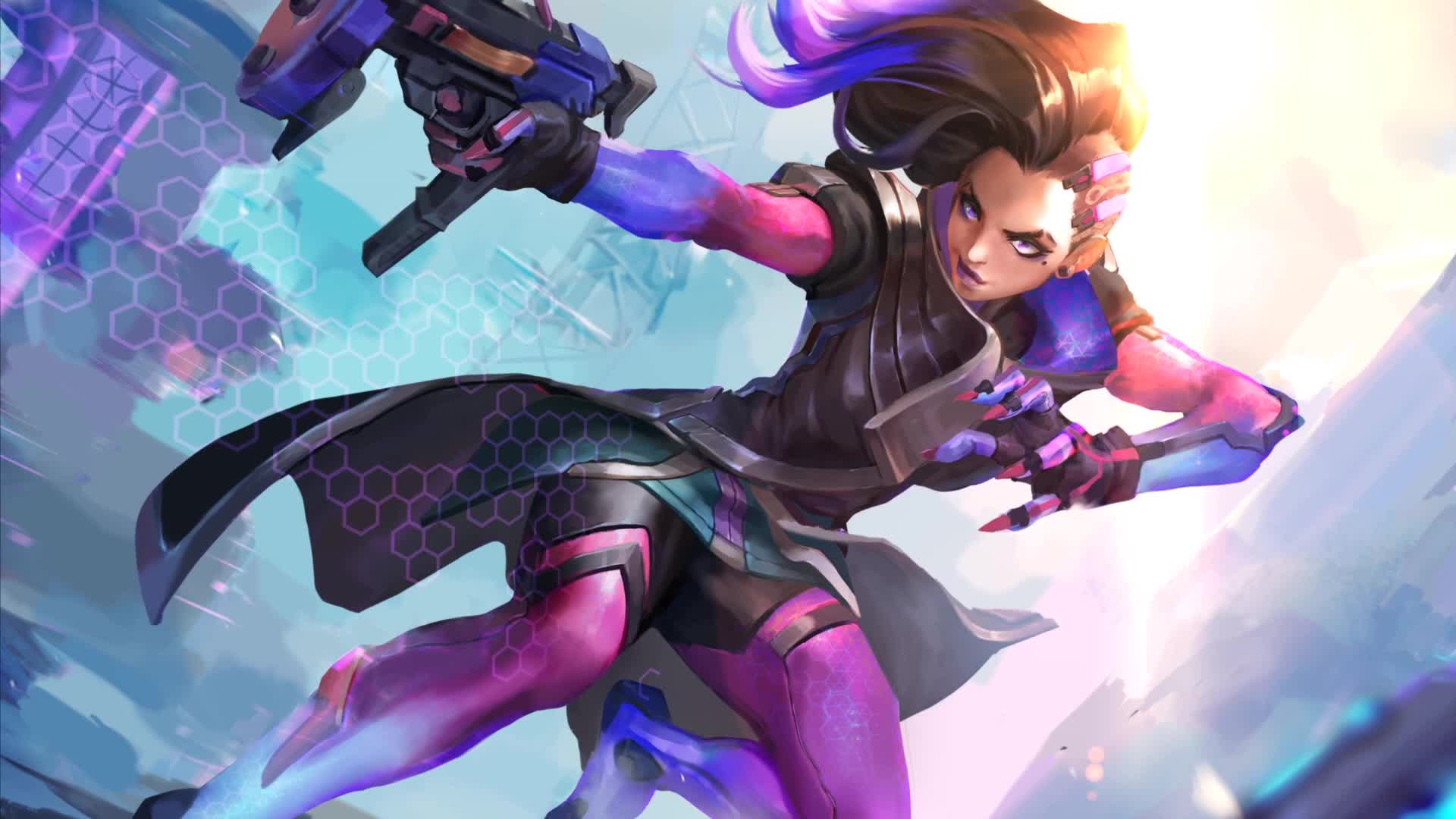 PC Hexagon Grid Sombra Live Wallpaper Free