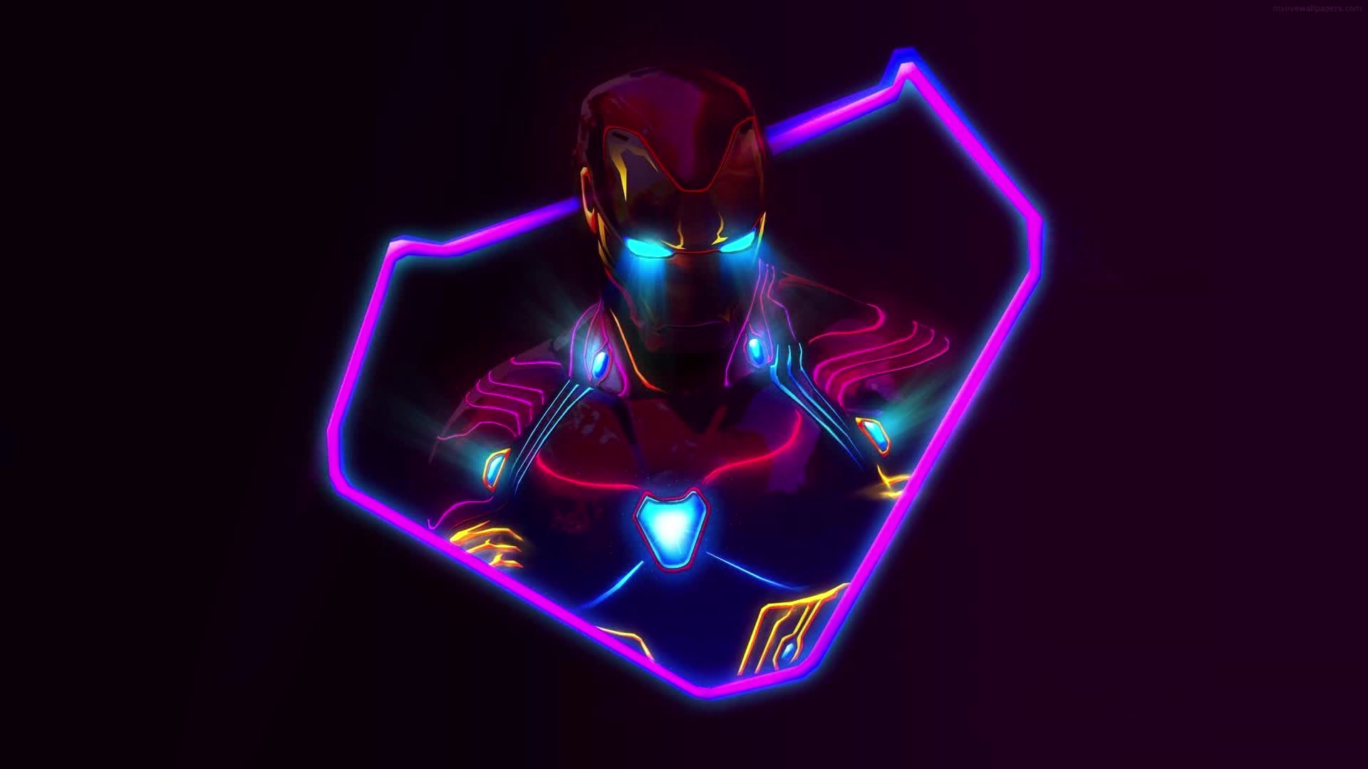 PC Neon Iron Man Live Wallpaper Free