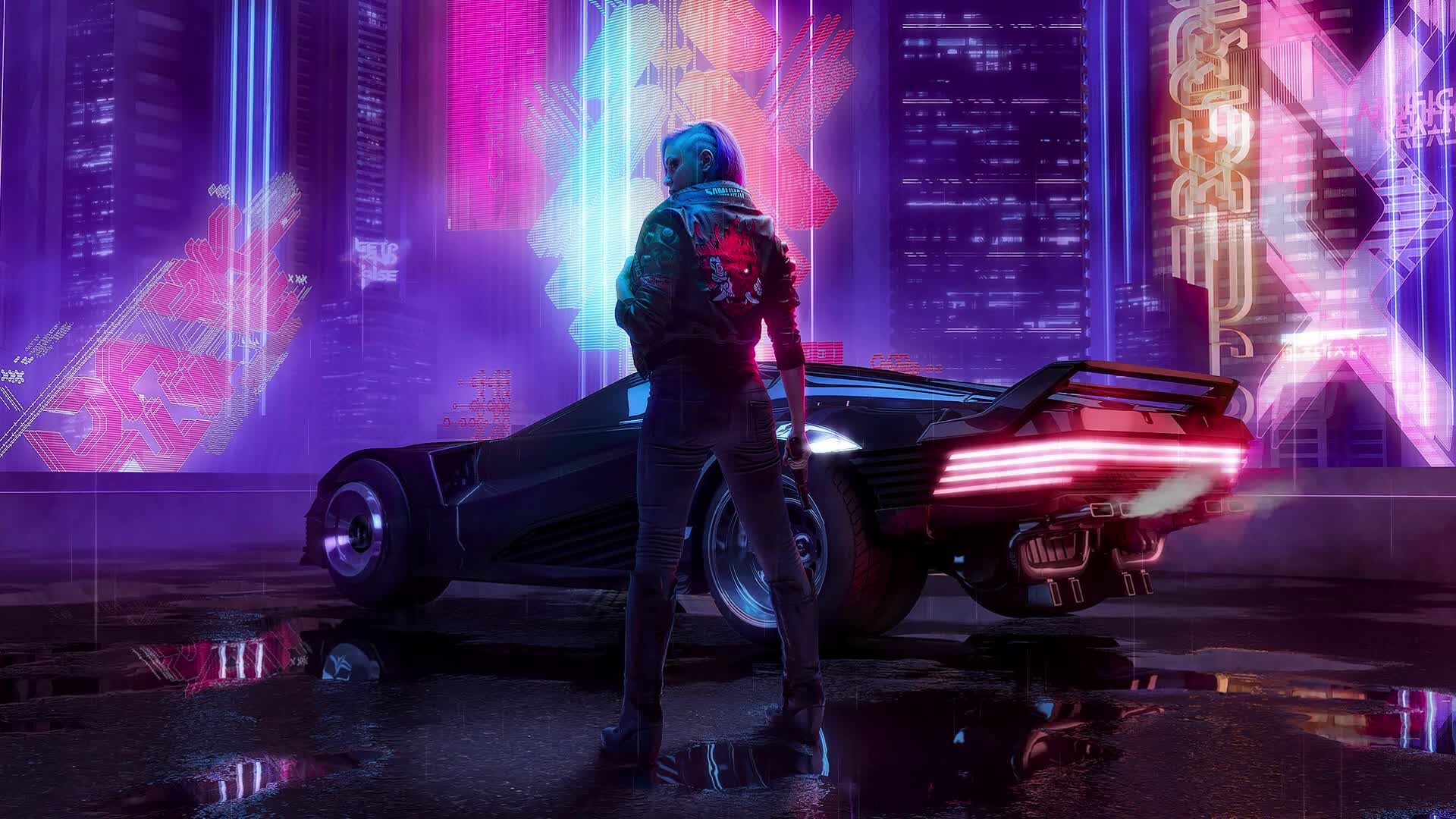 PC Cyberpunk 2077 Rain Live Wallpaper Free