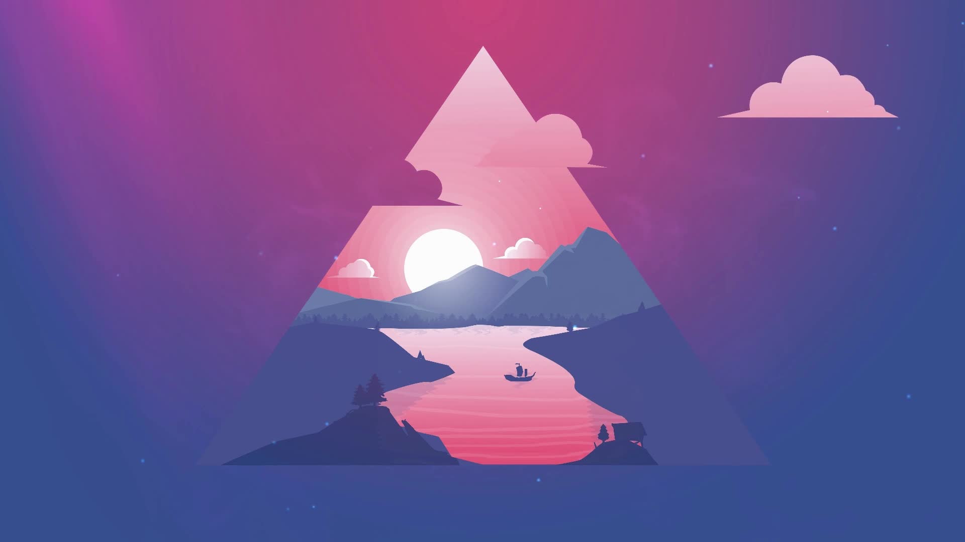 PC Abstract Flat Lake Live Wallpaper Free