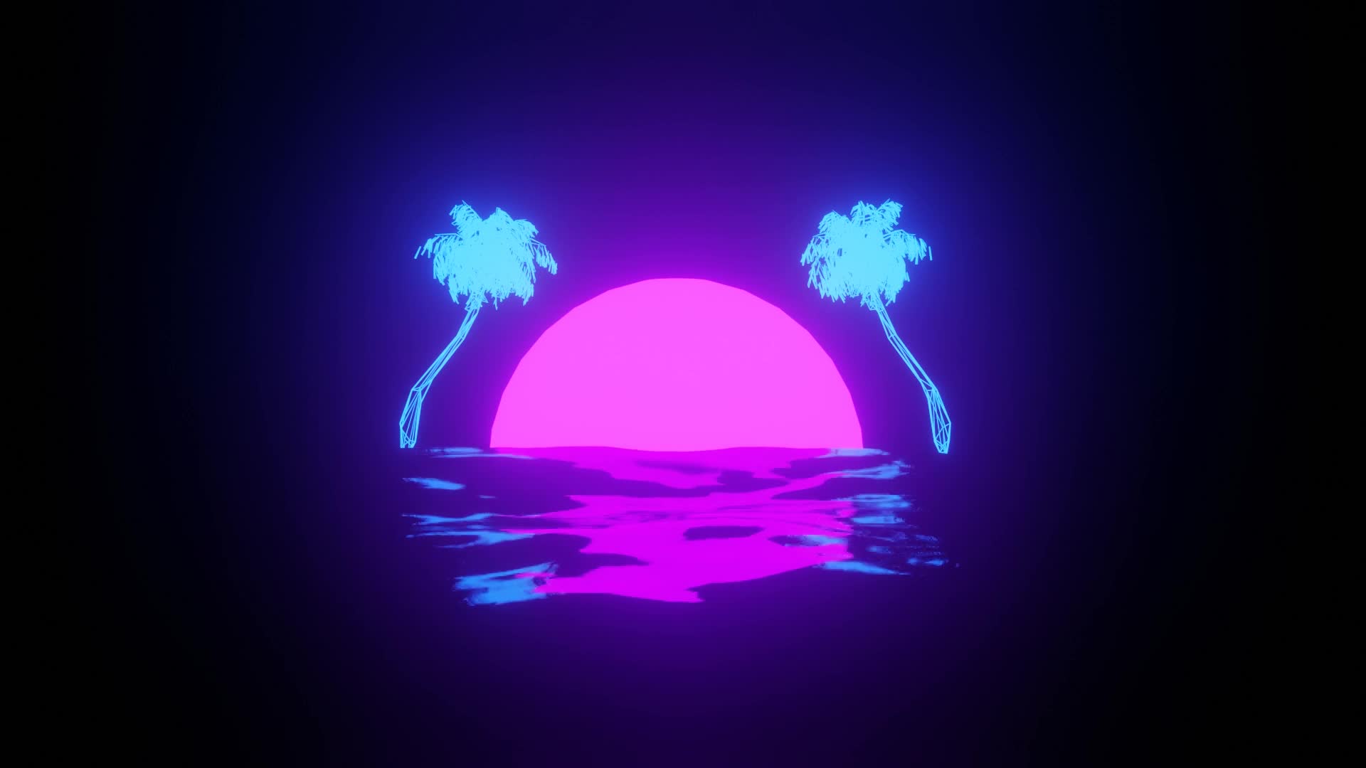 PC Retro Sun Coconut Trees Live Wallpaper Free