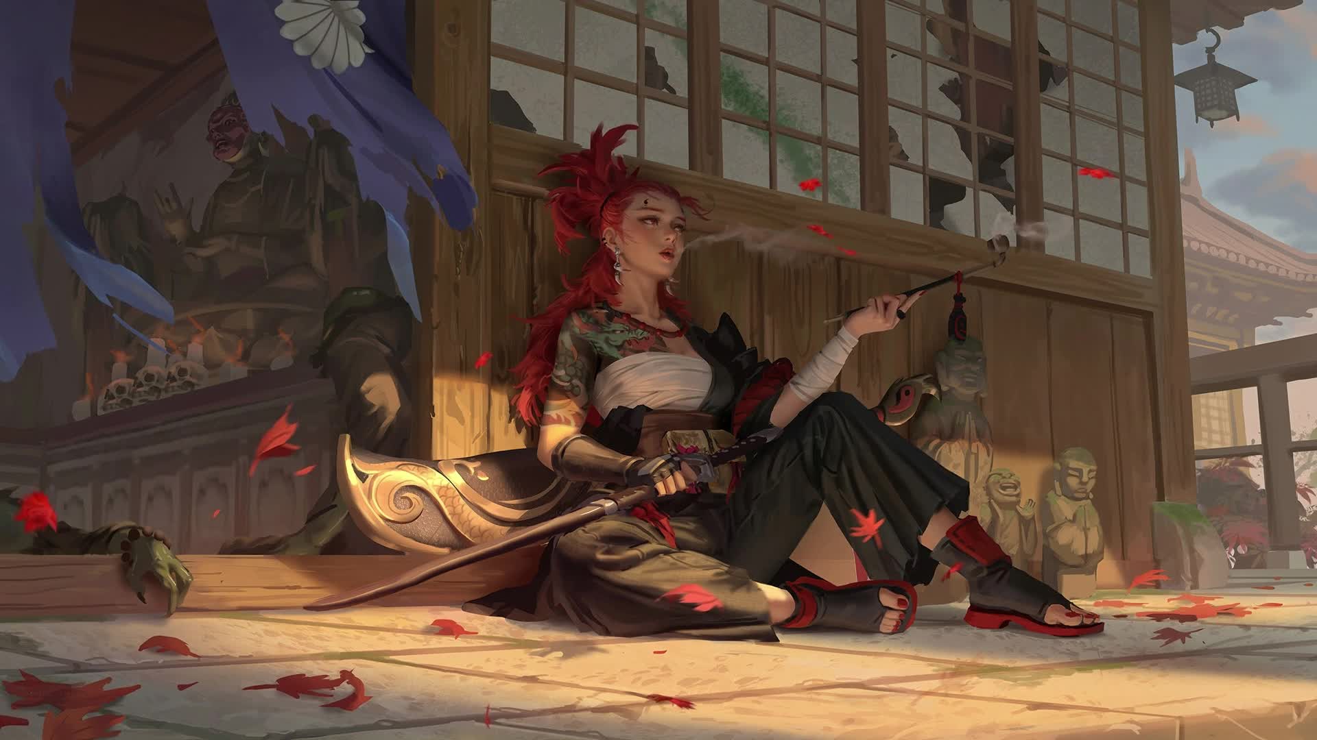 PC Tattooed Samurai Warrior Live Wallpaper Free