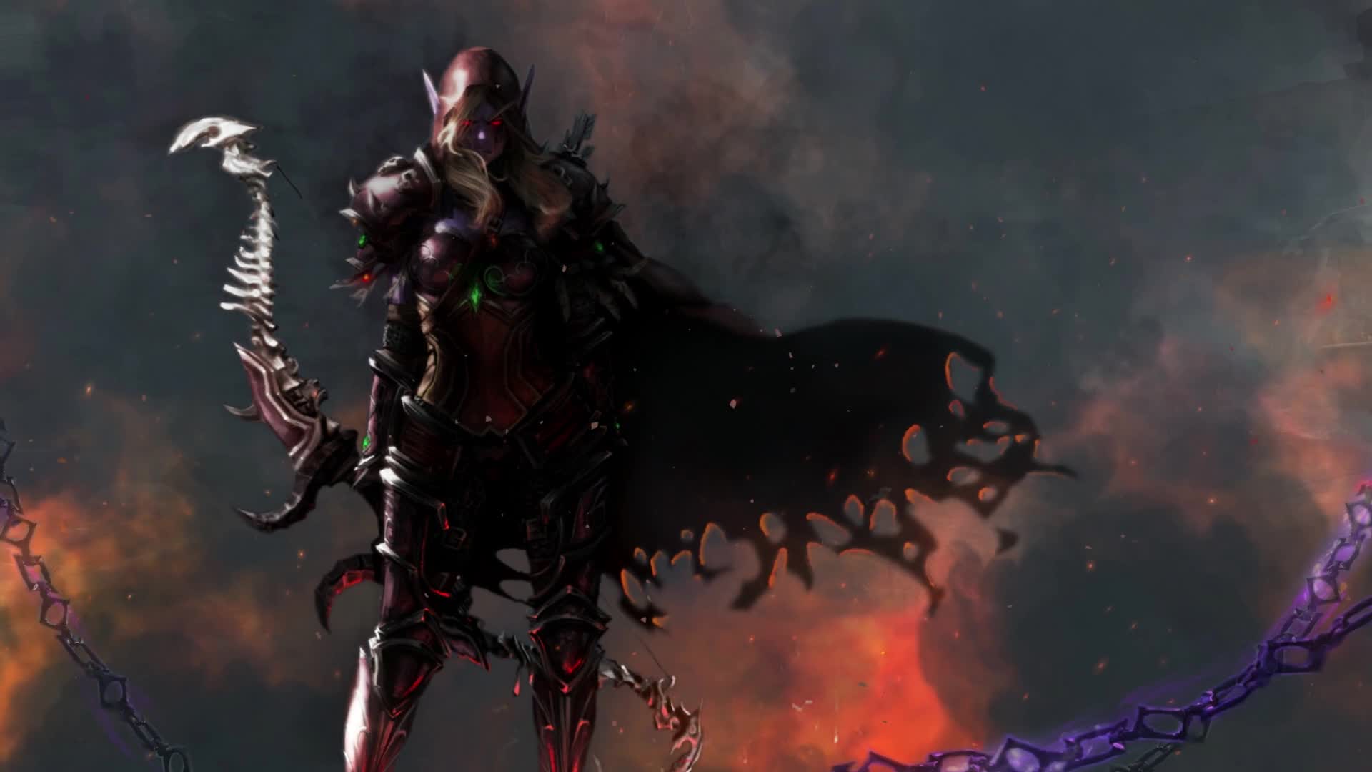 PC Sylvanas Windrunner Burning Live Wallpaper Free