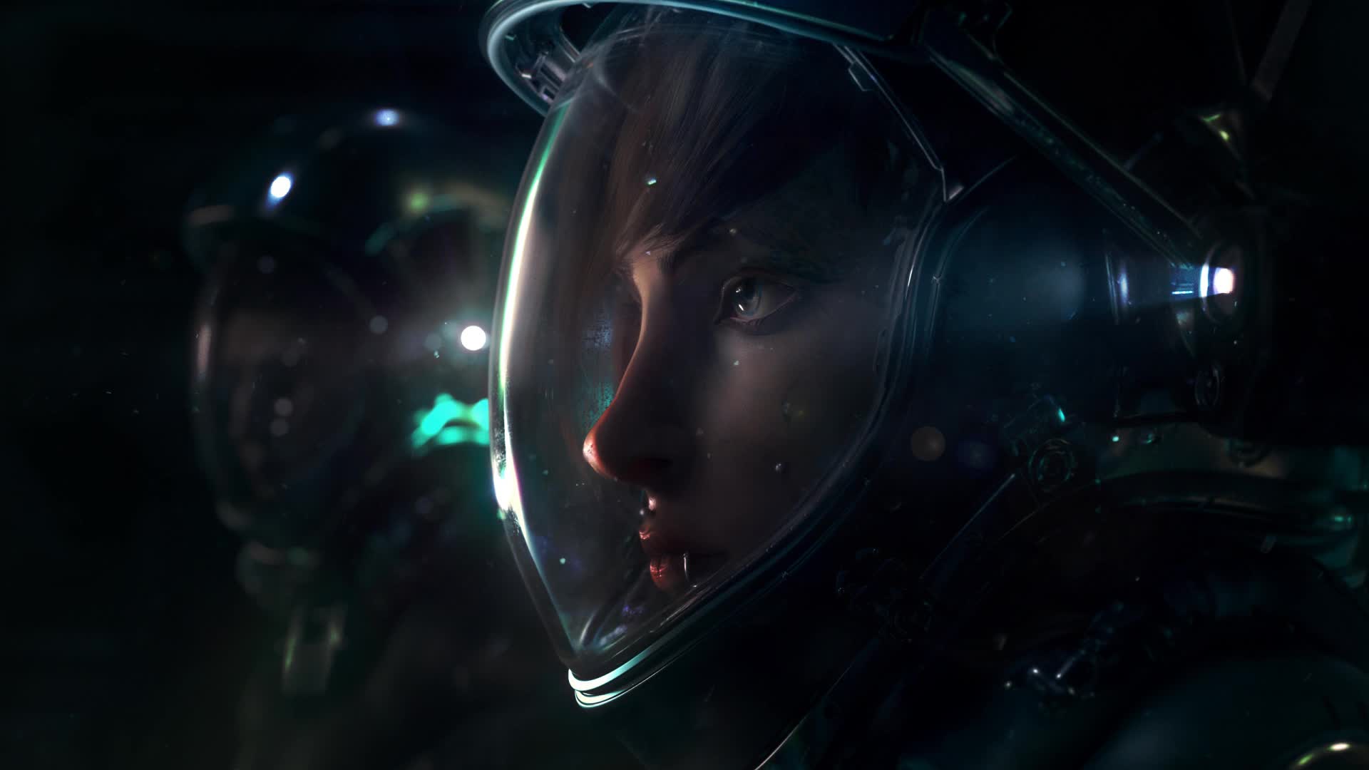 PC Astronaut Girl Live Wallpaper Free