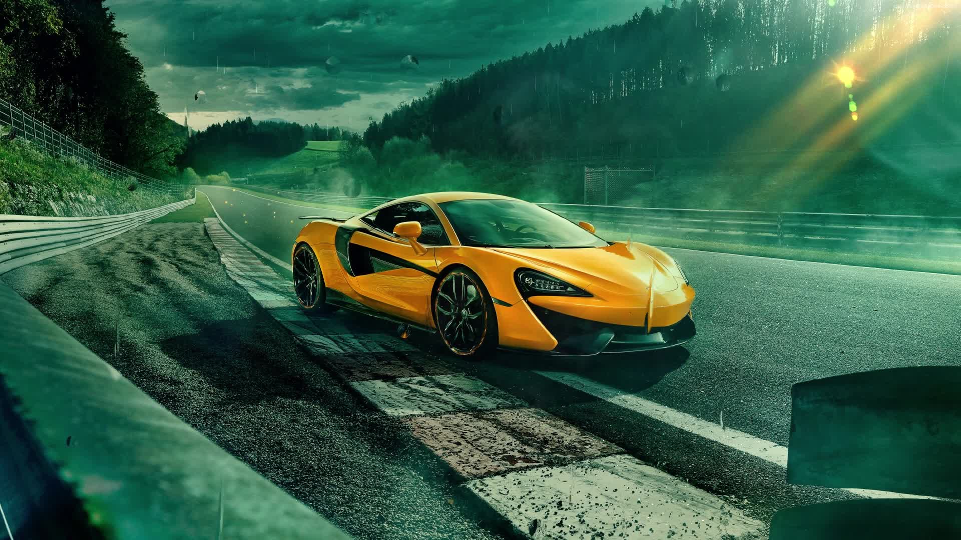 PC McLaren 570S Rain Drops Live Wallpaper Free