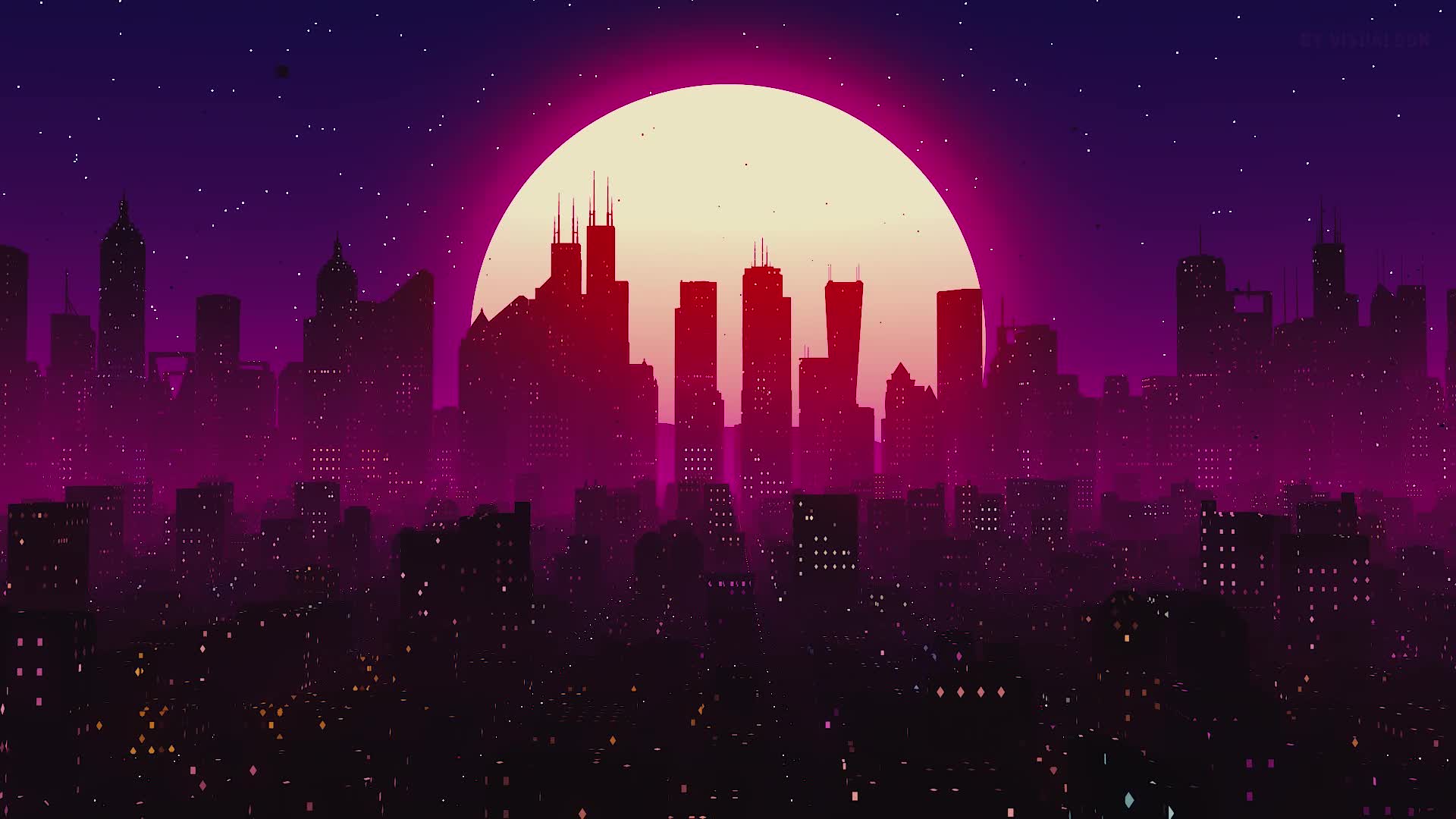 PC  Synthwave Skyline Live Wallpaper Free