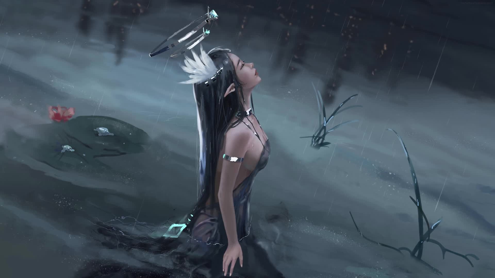PC Elf Princess Rainfall Live Wallpaper Free