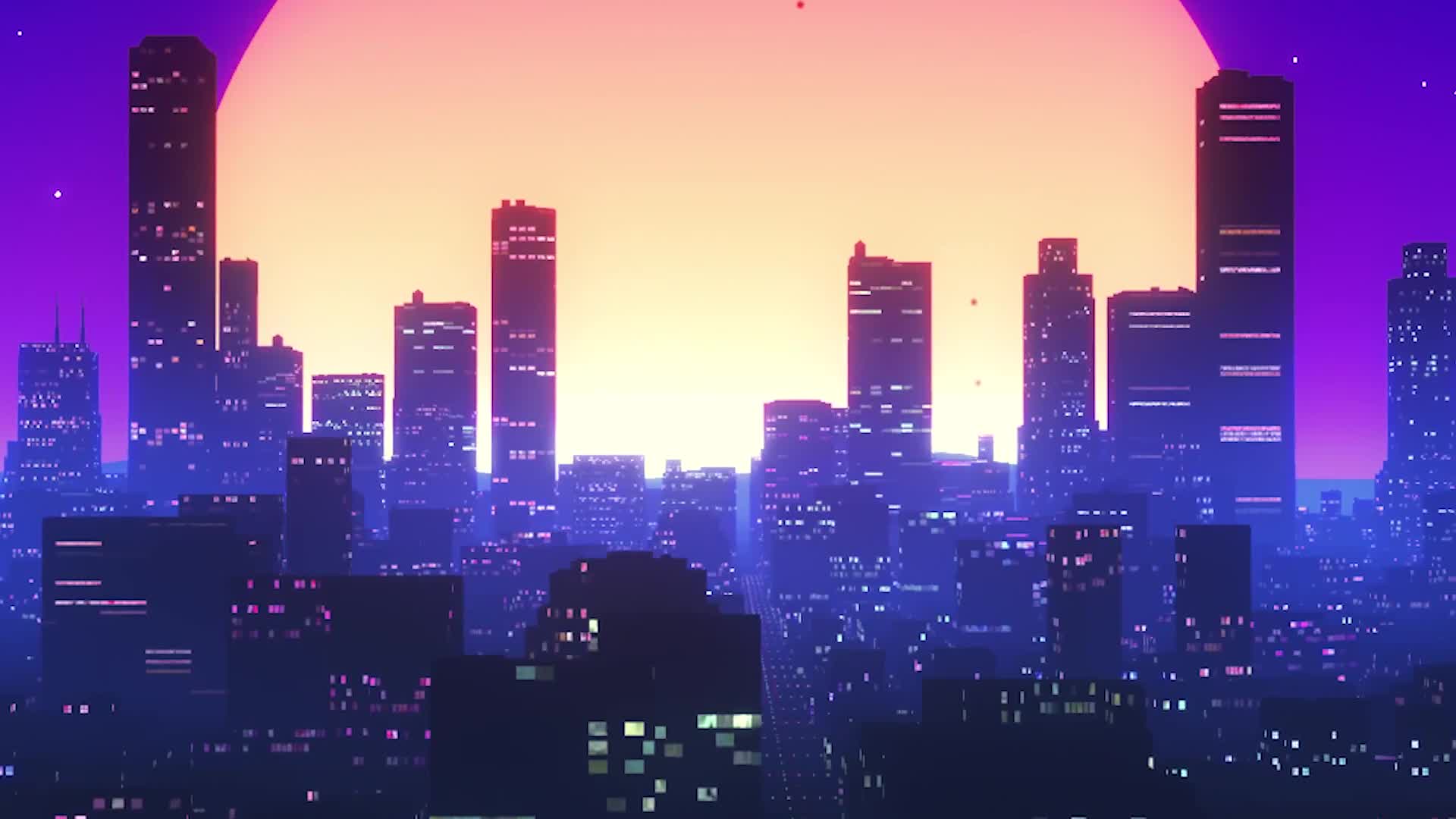 PC Retro Skyscrapers Live Wallpaper Free