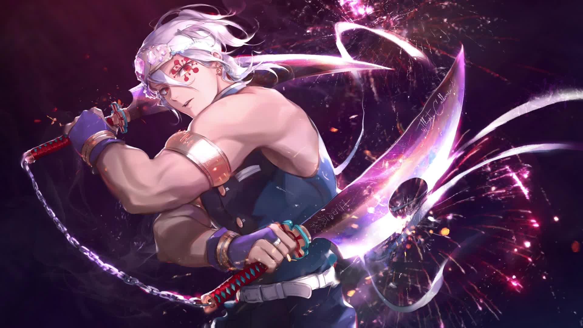 PC Tengen Uzui Kimetsu no Yaiba Live Wallpaper Free