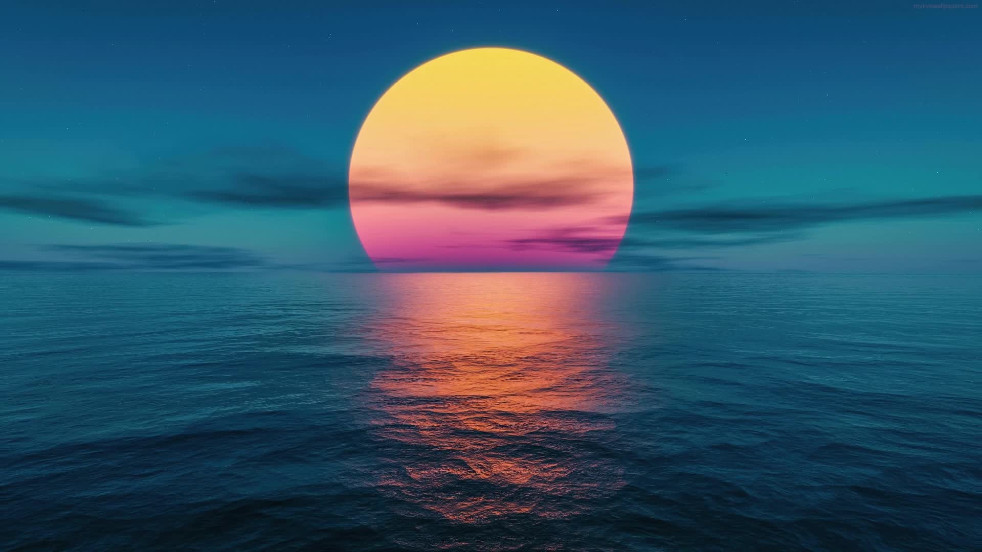 PC Sunset Ocean Live Wallpaper Free