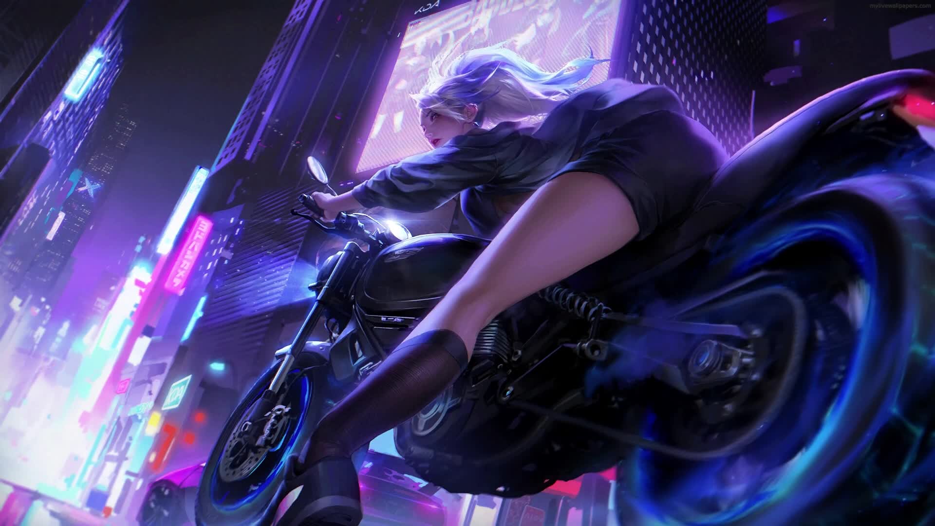 PC Akali Motorbike KDA Live Wallpaper Free