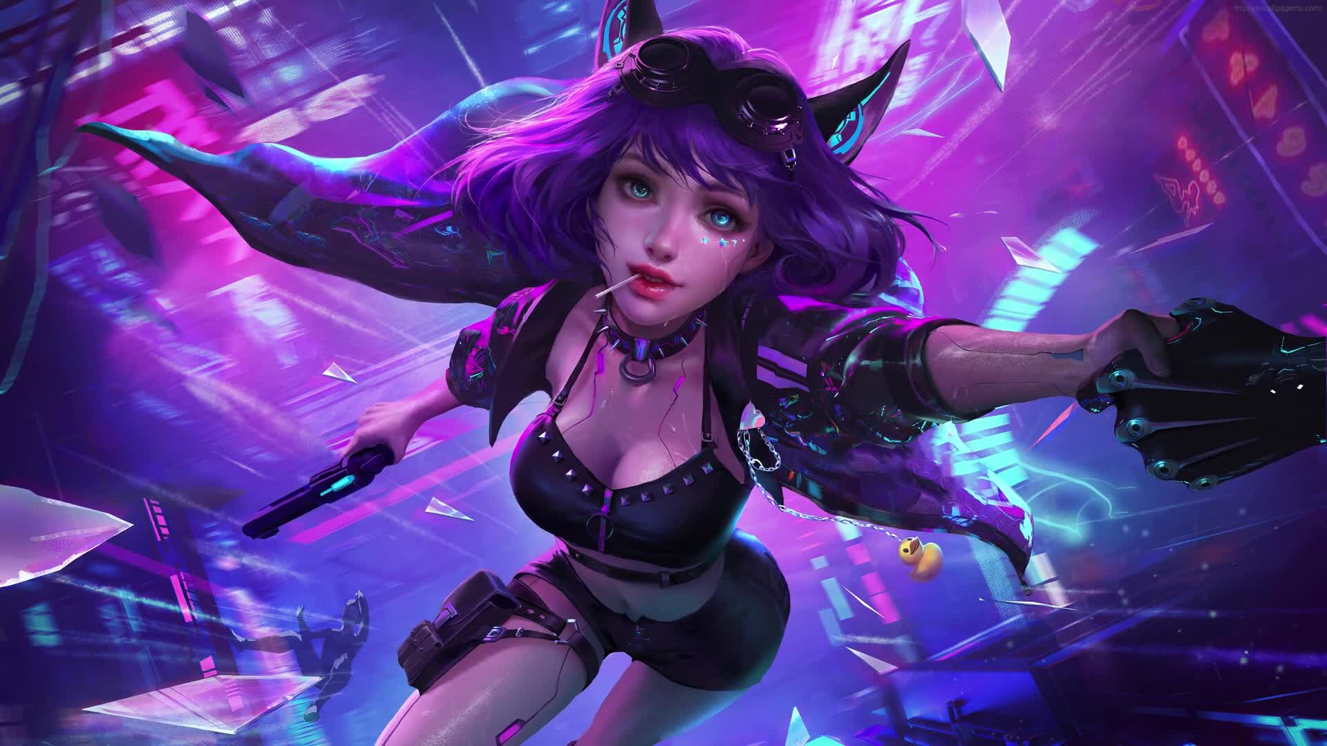 PC Sci Fi Spy Cat Girl Live Wallpaper Free