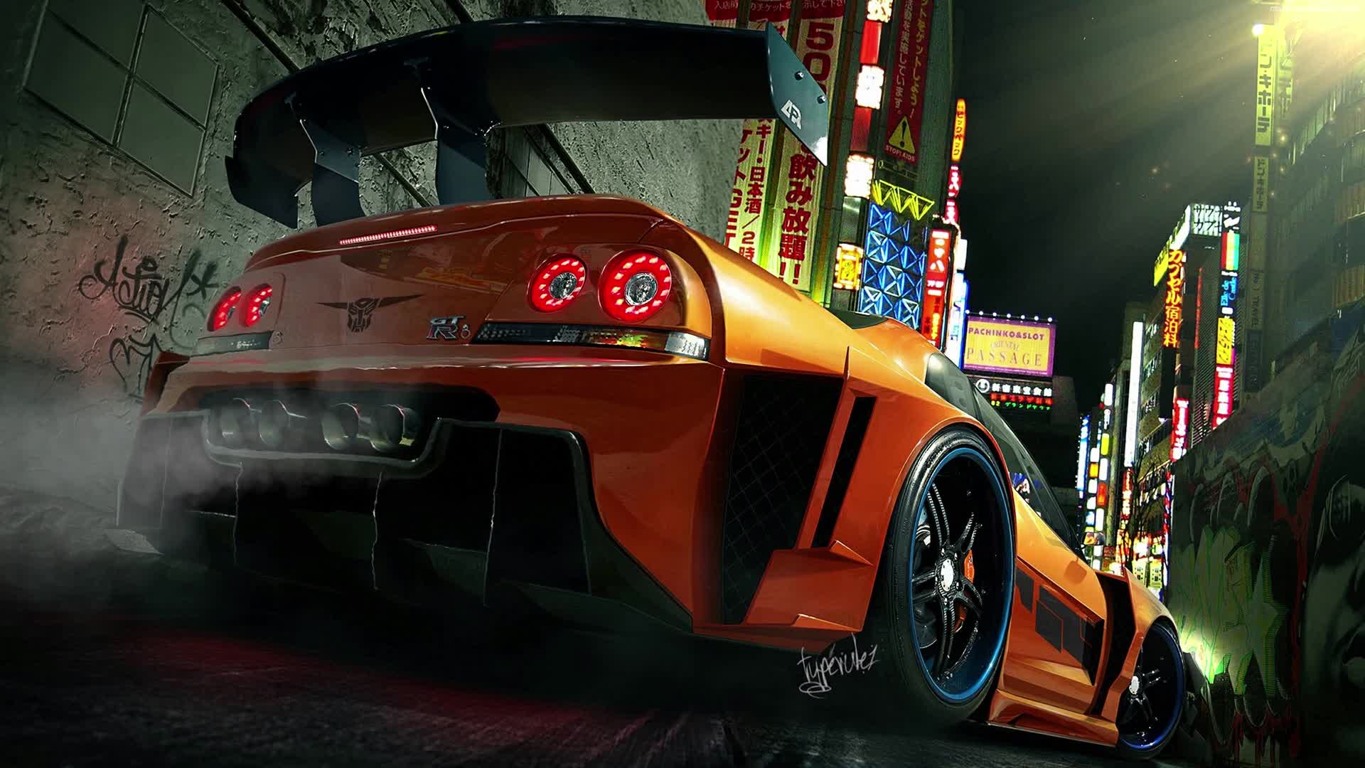 PC Orange GTR Live Wallpaper Free