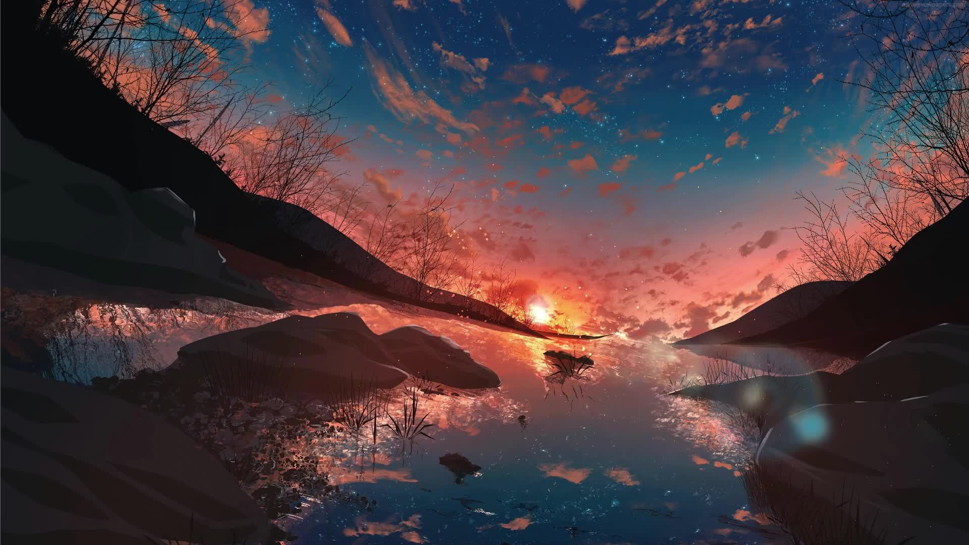 PC Sunset Lake Live Wallpaper Free
