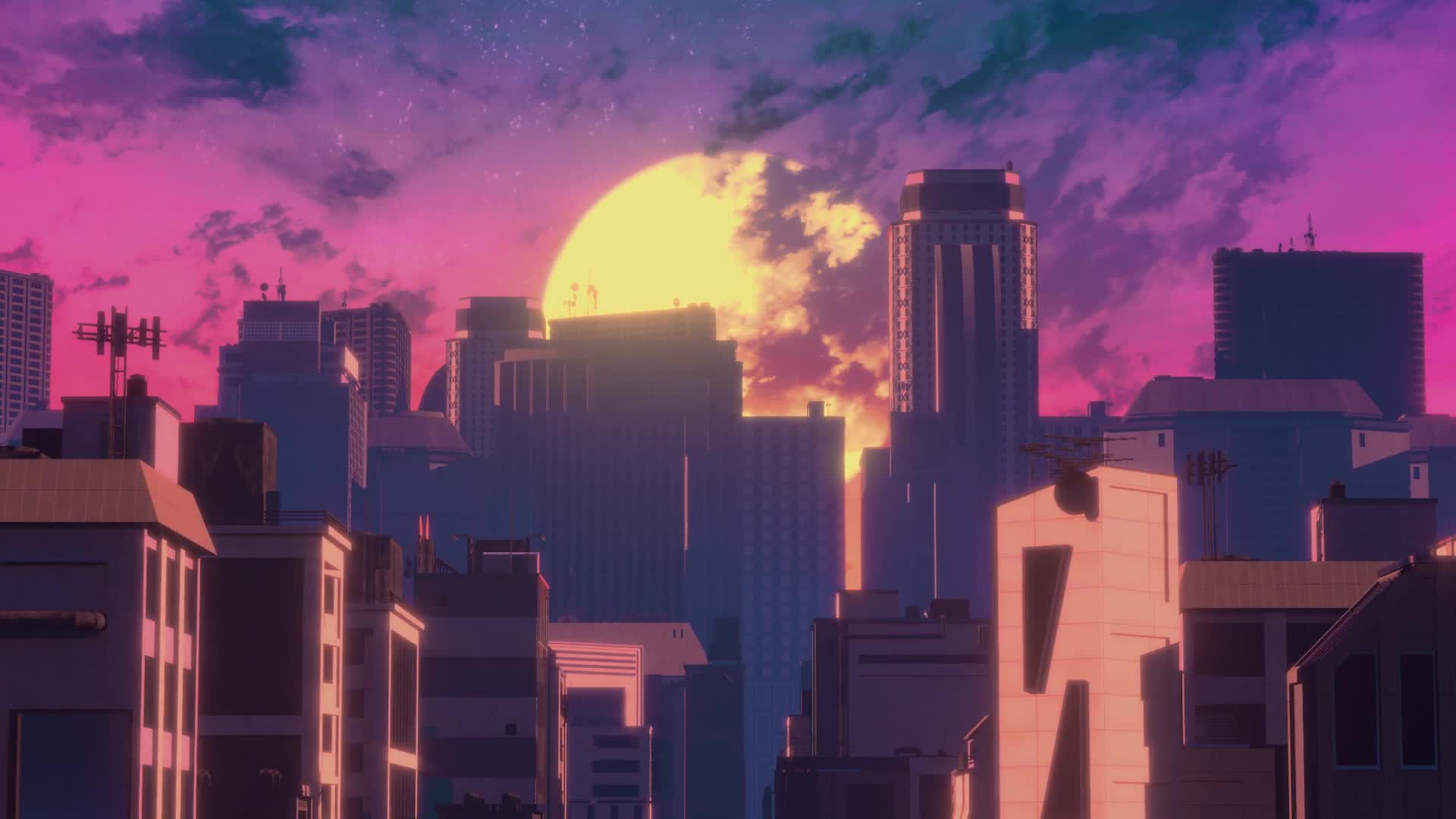 PC Retro City Skyline Live Wallpaper Free