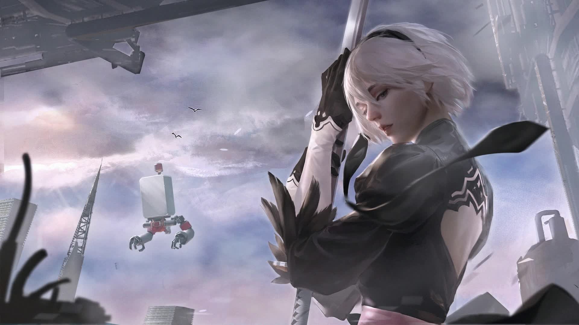 PC  2B Fog Nier Automata Live Wallpaper Free